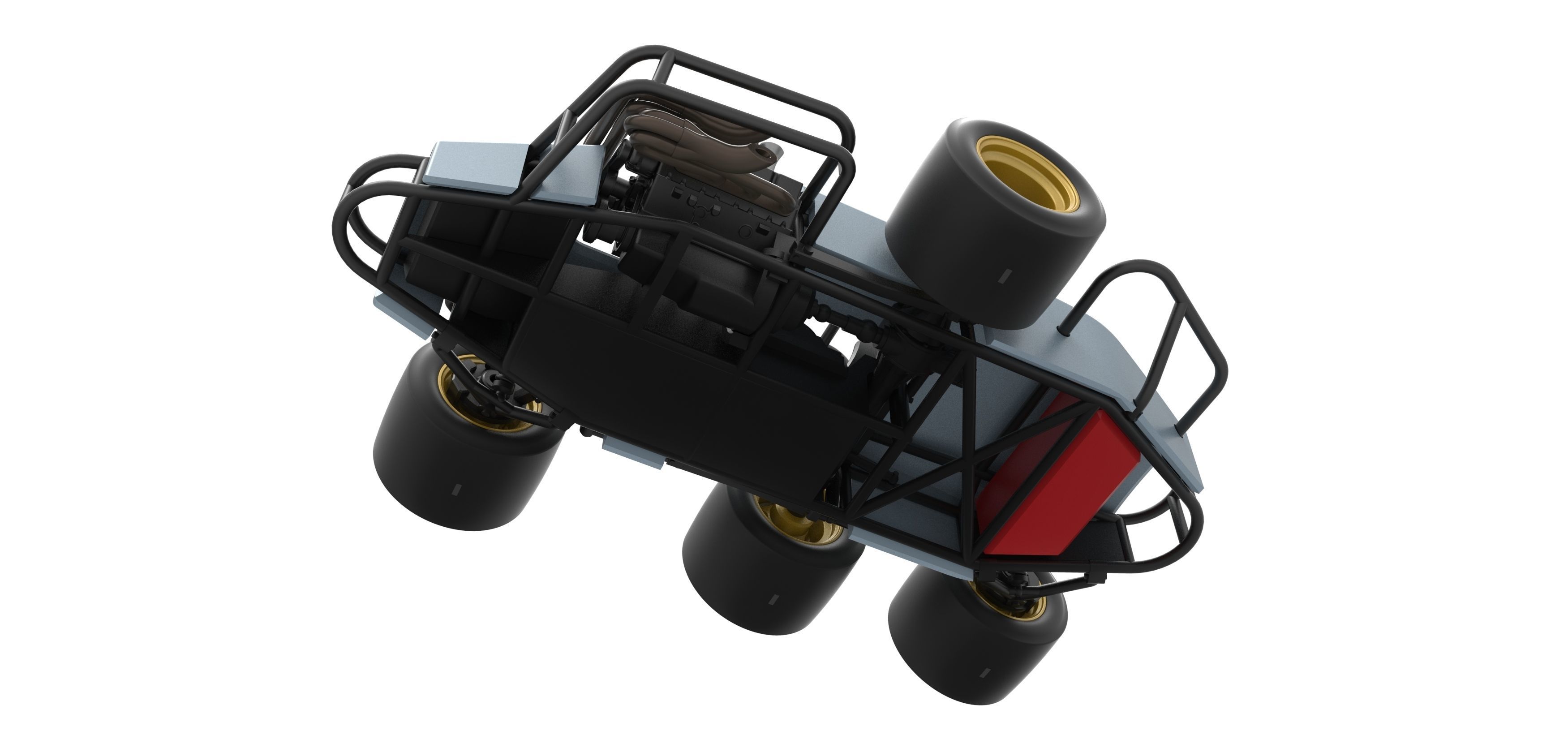 Supermodified 3-to-1 race car Scale 1 to 25 3D print model_4