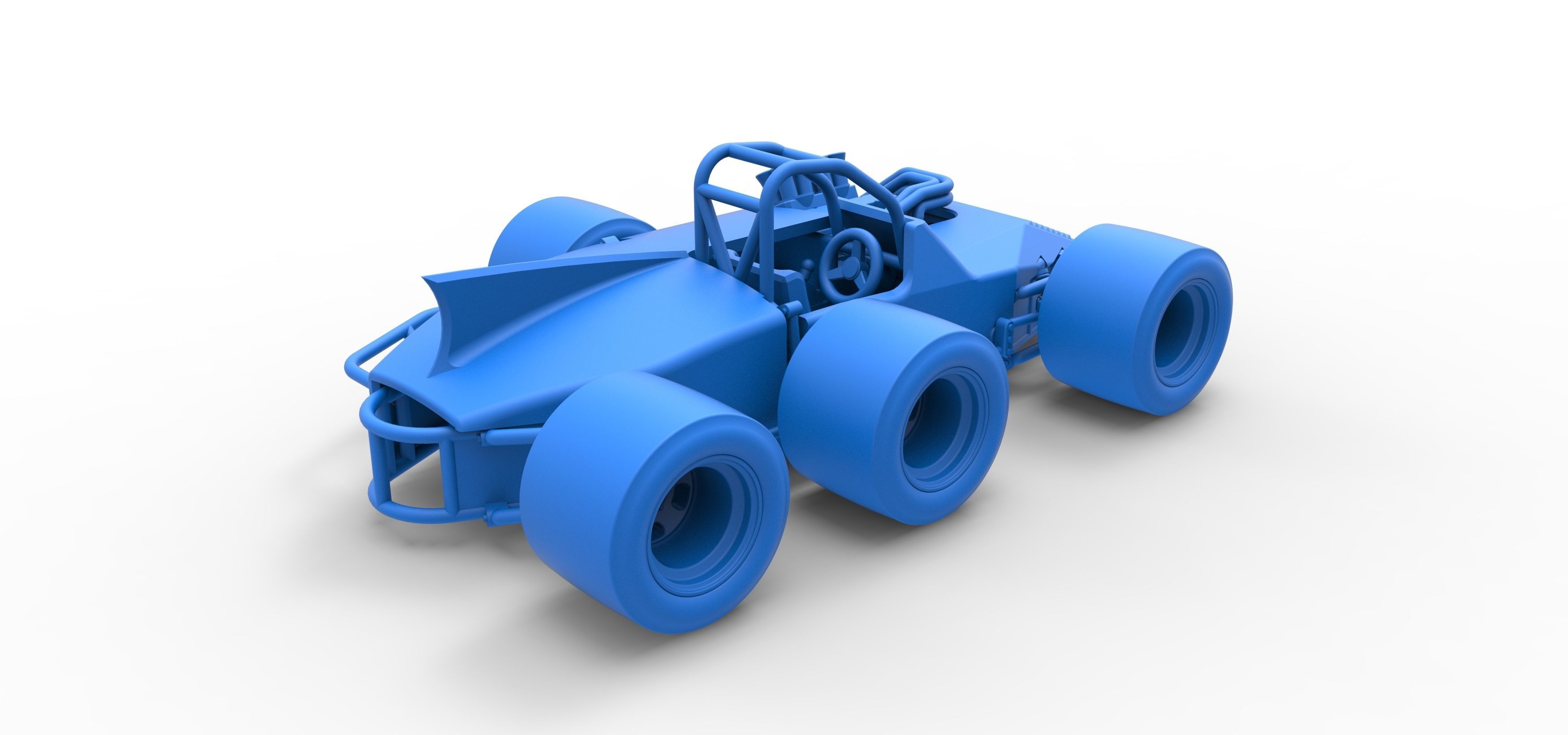 Supermodified 3-to-1 race car Scale 1 to 25 3D print model_41