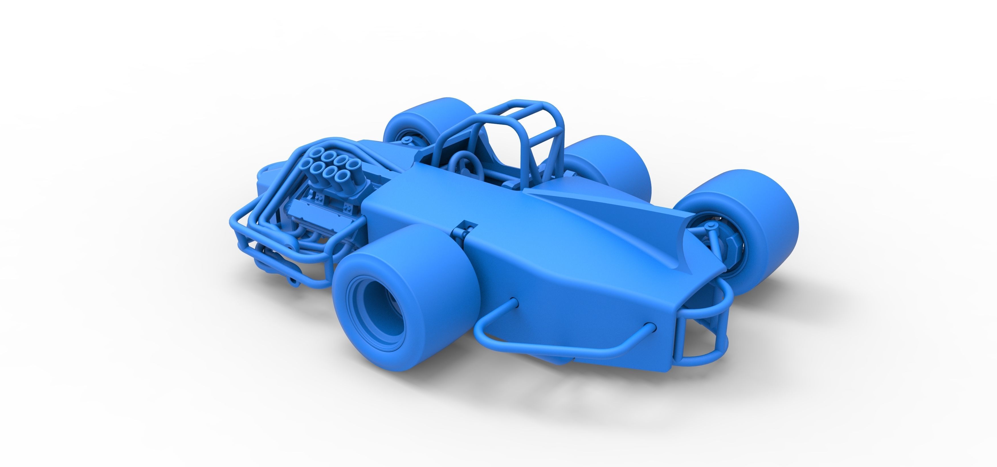 Supermodified 3-to-1 race car Scale 1 to 25 3D print model_35