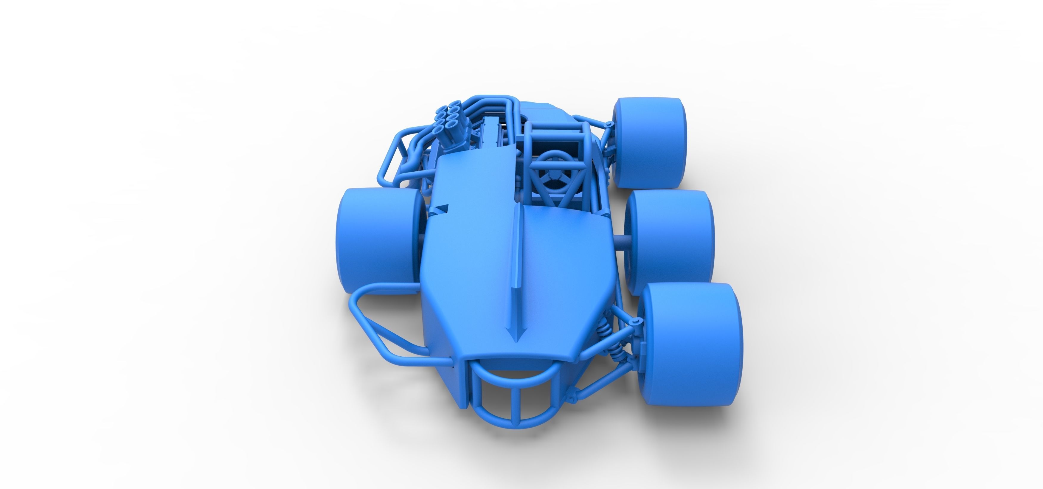 Supermodified 3-to-1 race car Scale 1 to 25 3D print model_39