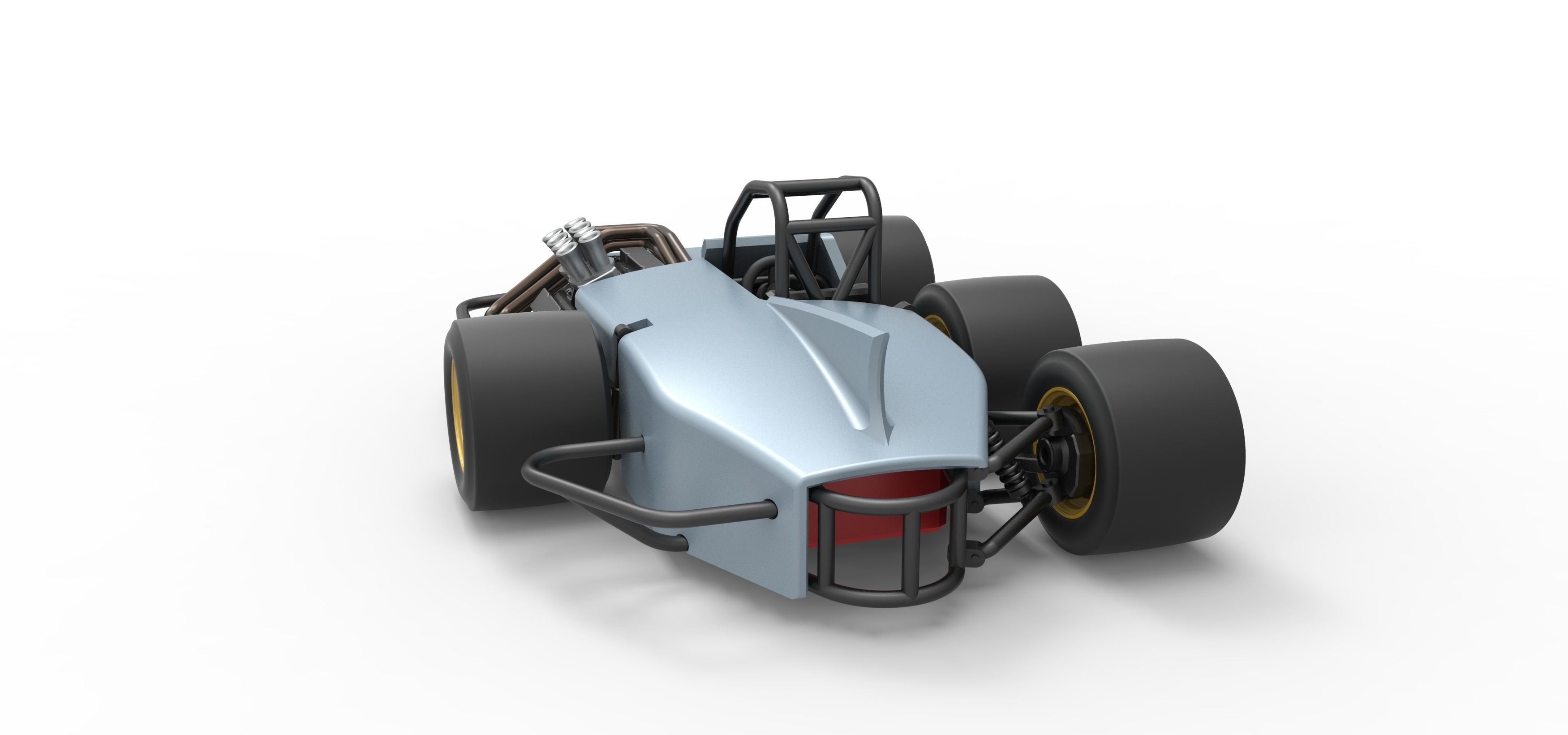 Supermodified 3-to-1 race car Scale 1 to 25 3D print model_13