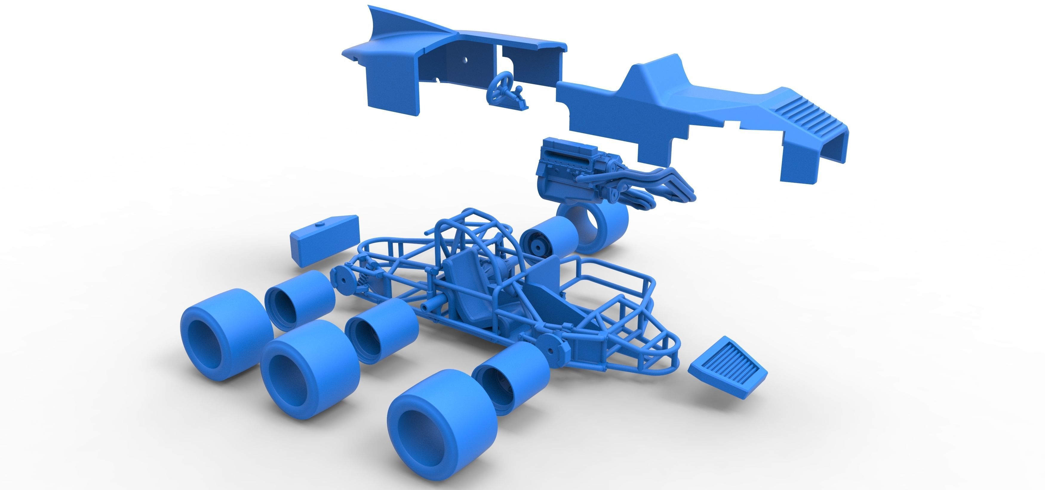 Supermodified 3-to-1 race car Scale 1 to 25 3D print model_58