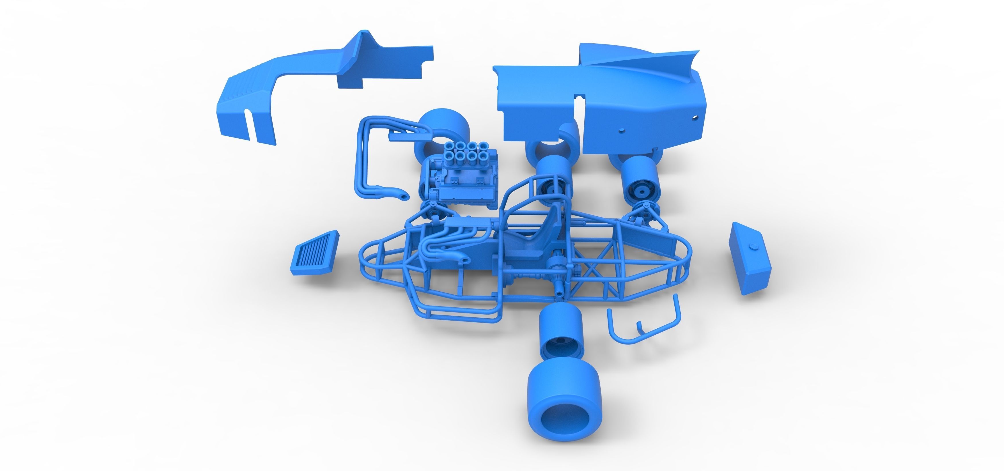 Supermodified 3-to-1 race car Scale 1 to 25 3D print model_54