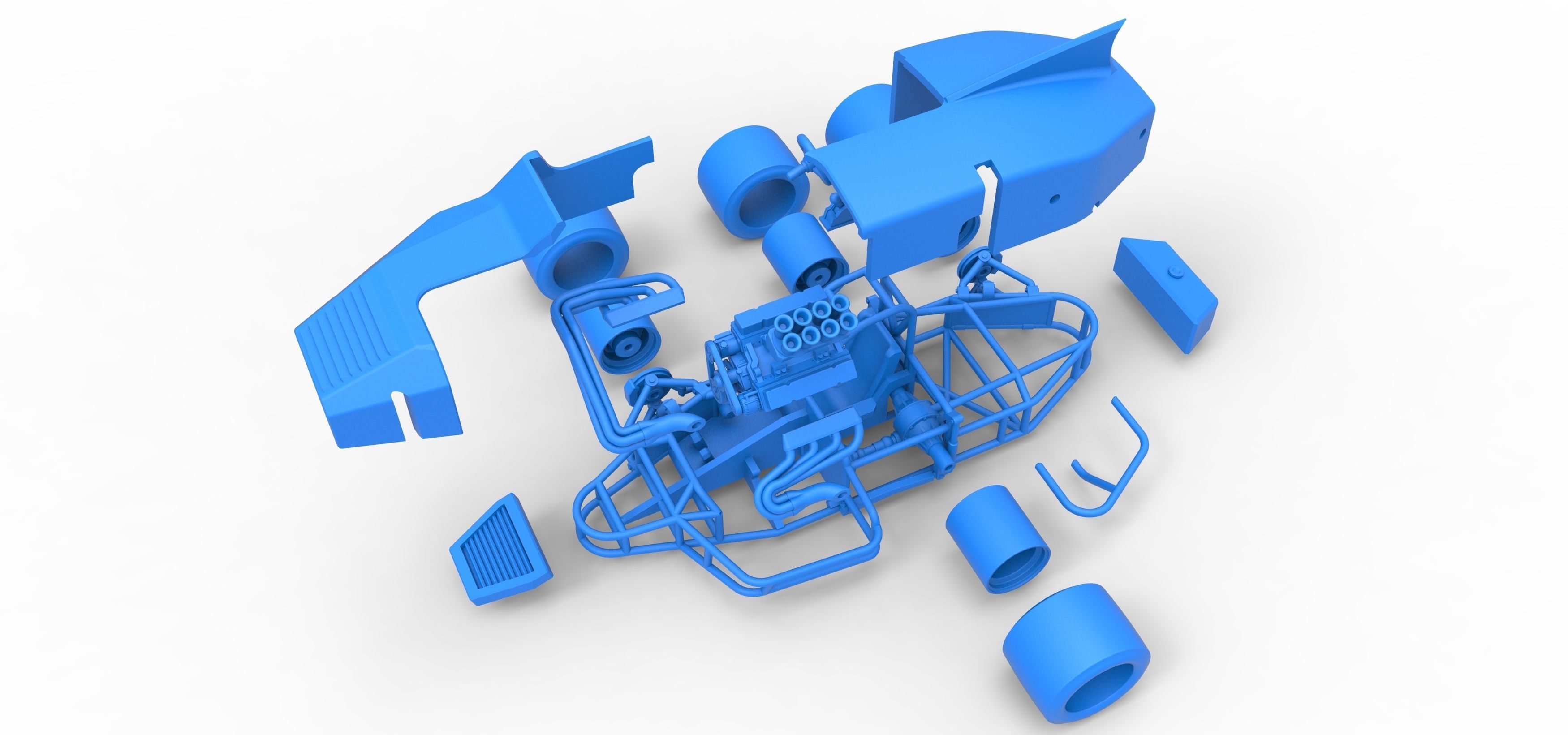 Supermodified 3-to-1 race car Scale 1 to 25 3D print model_50