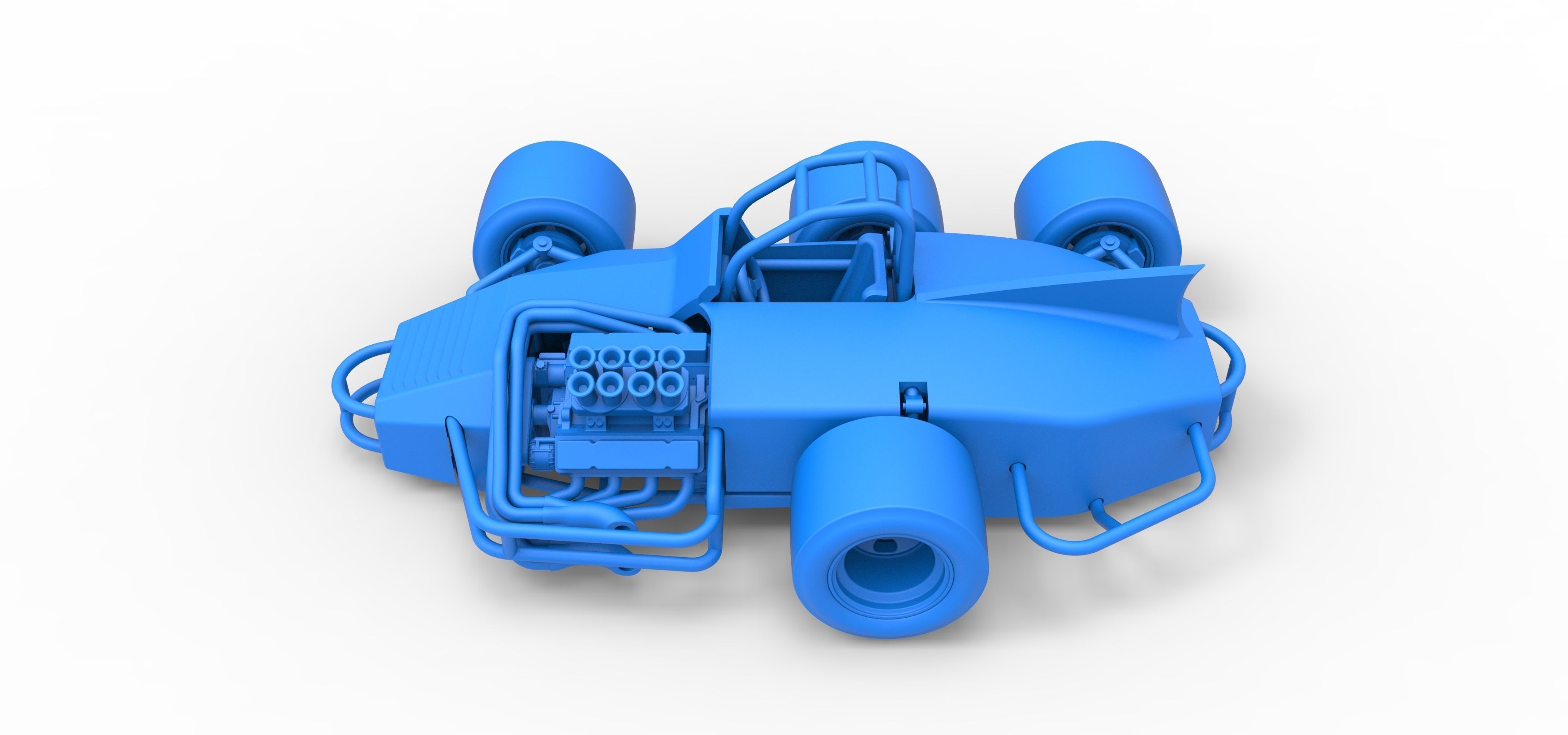 Supermodified 3-to-1 race car Scale 1 to 25 3D print model_33