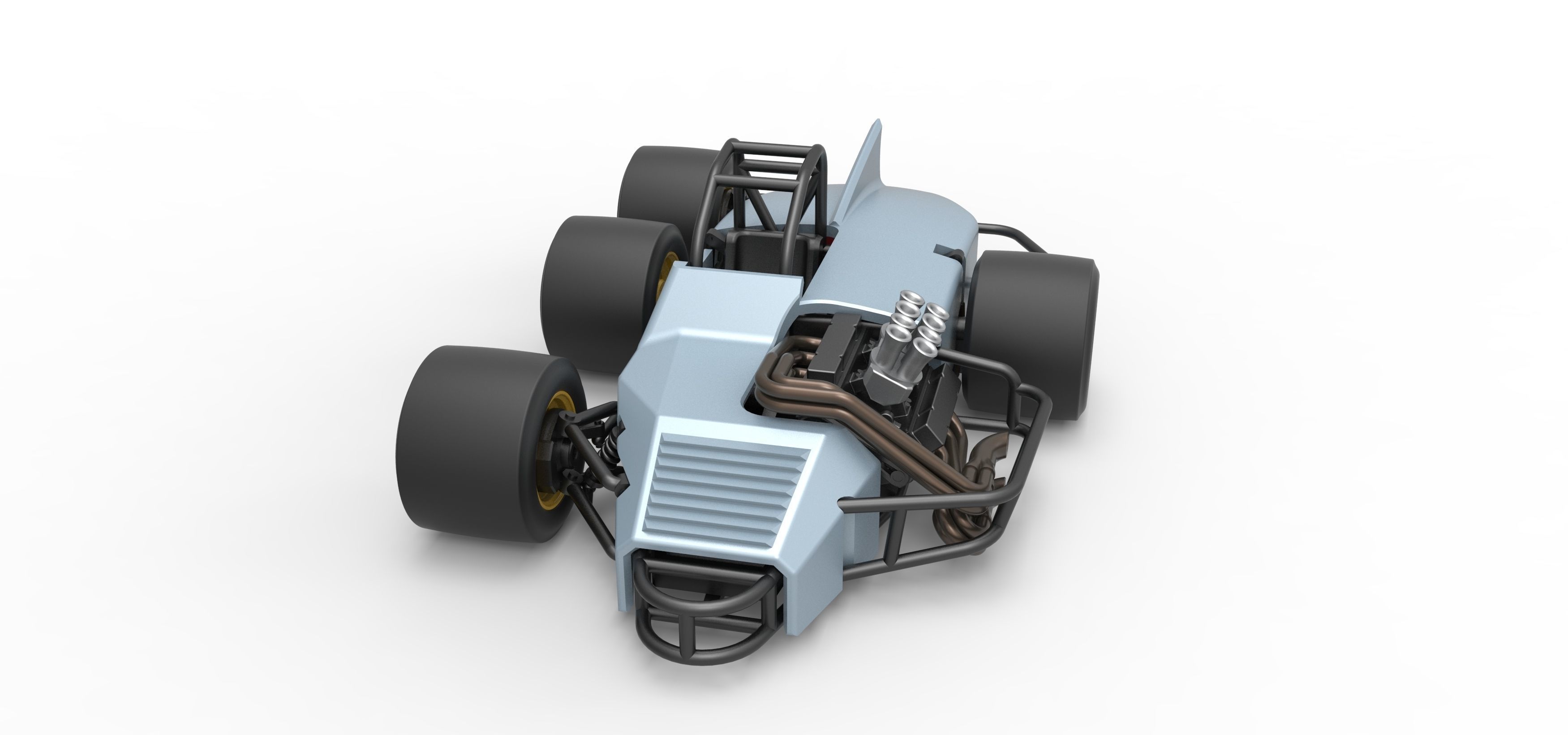 Supermodified 3-to-1 race car Scale 1 to 25 3D print model_5