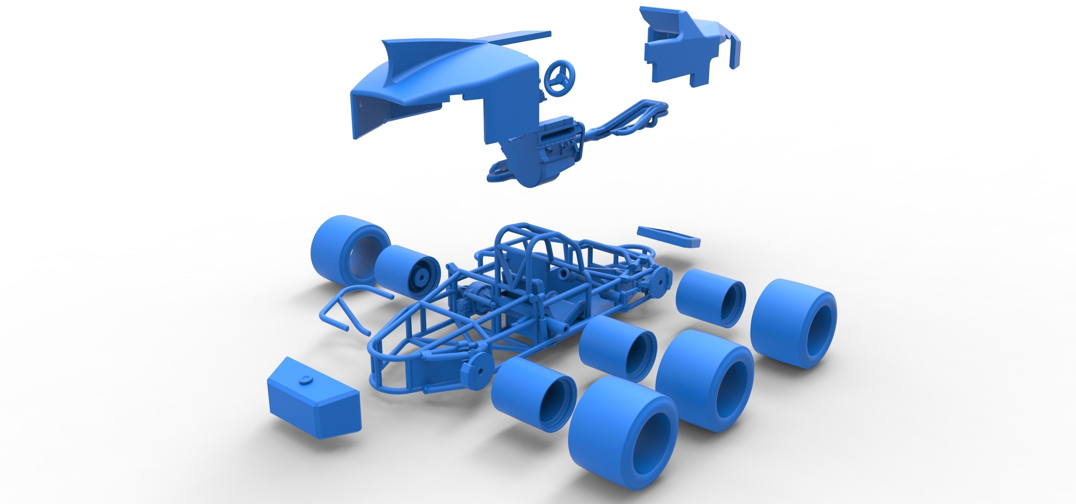 Supermodified 3-to-1 race car Scale 1 to 25 3D print model_56