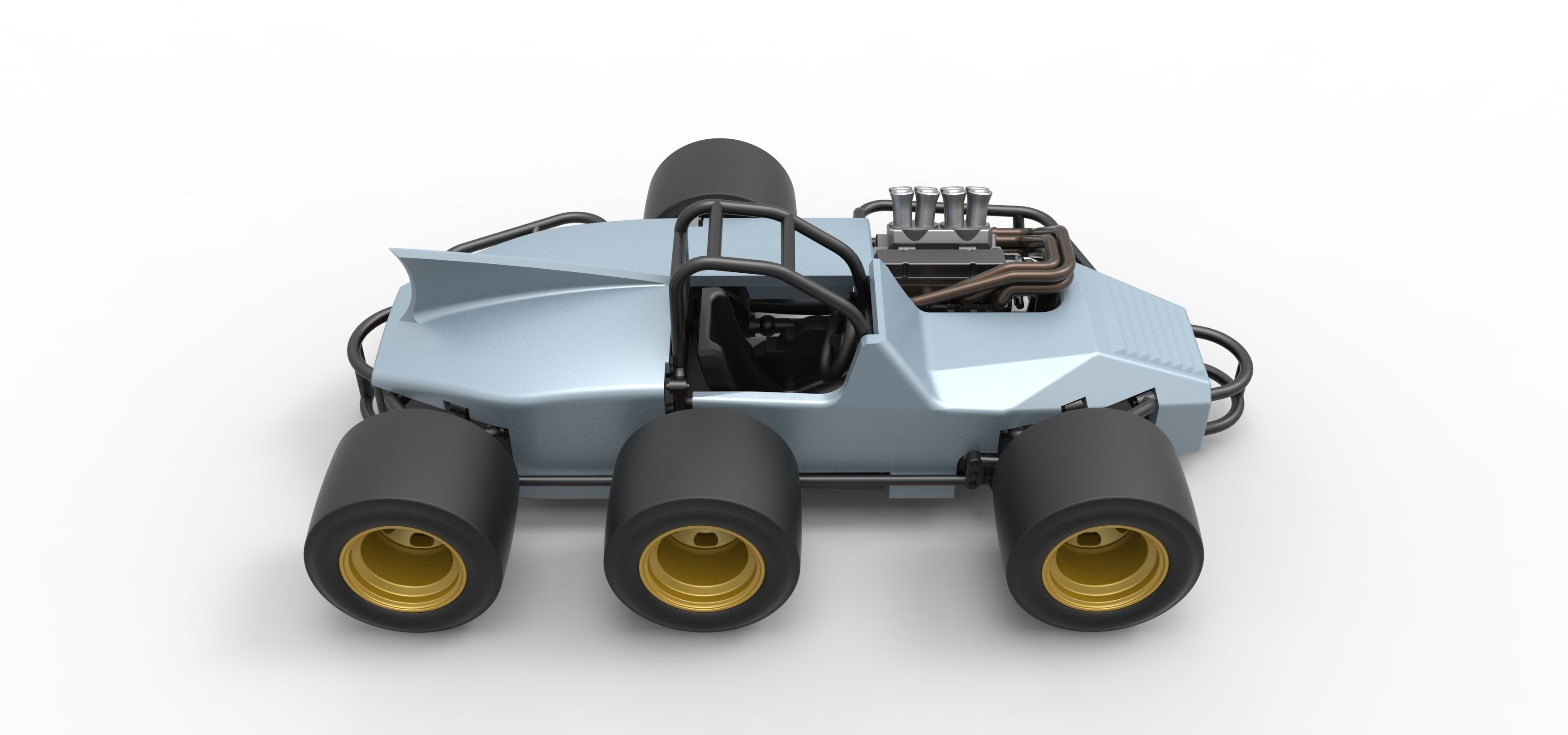 Supermodified 3-to-1 race car Scale 1 to 25 3D print model_20