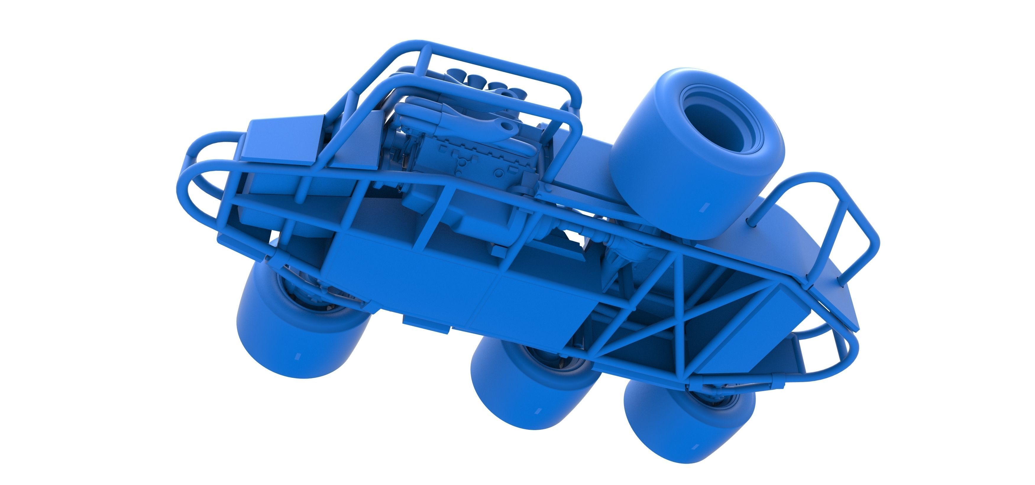 Supermodified 3-to-1 race car Scale 1 to 25 3D print model_27