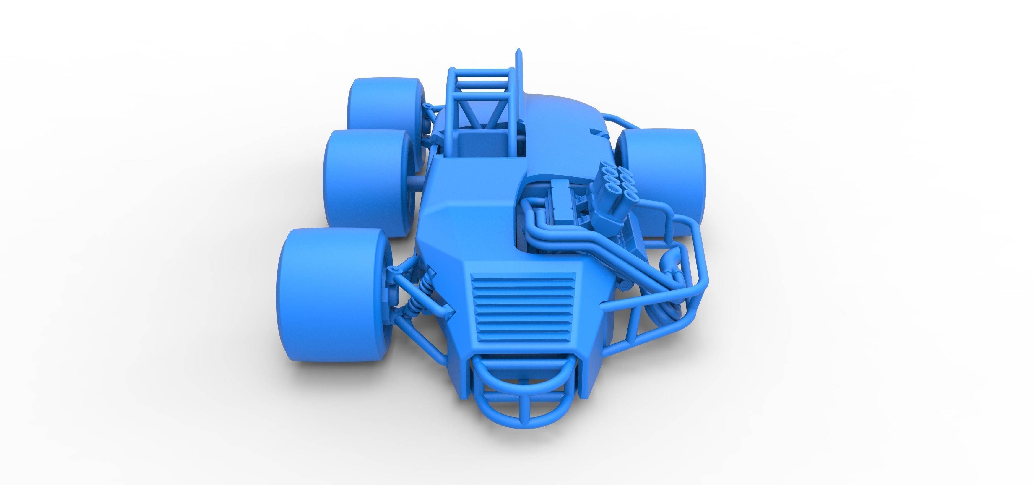 Supermodified 3-to-1 race car Scale 1 to 25 3D print model_30
