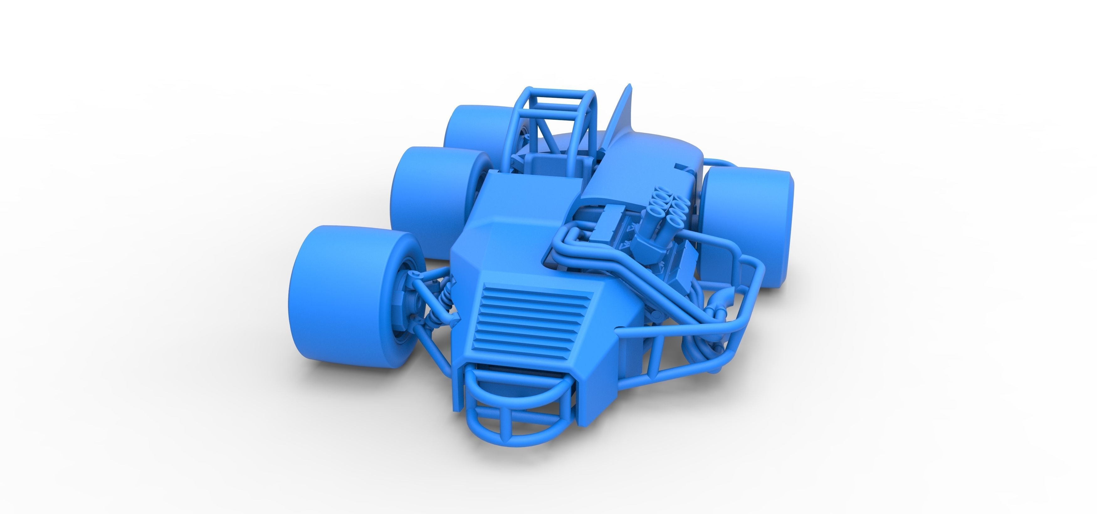 Supermodified 3-to-1 race car Scale 1 to 25 3D print model_28