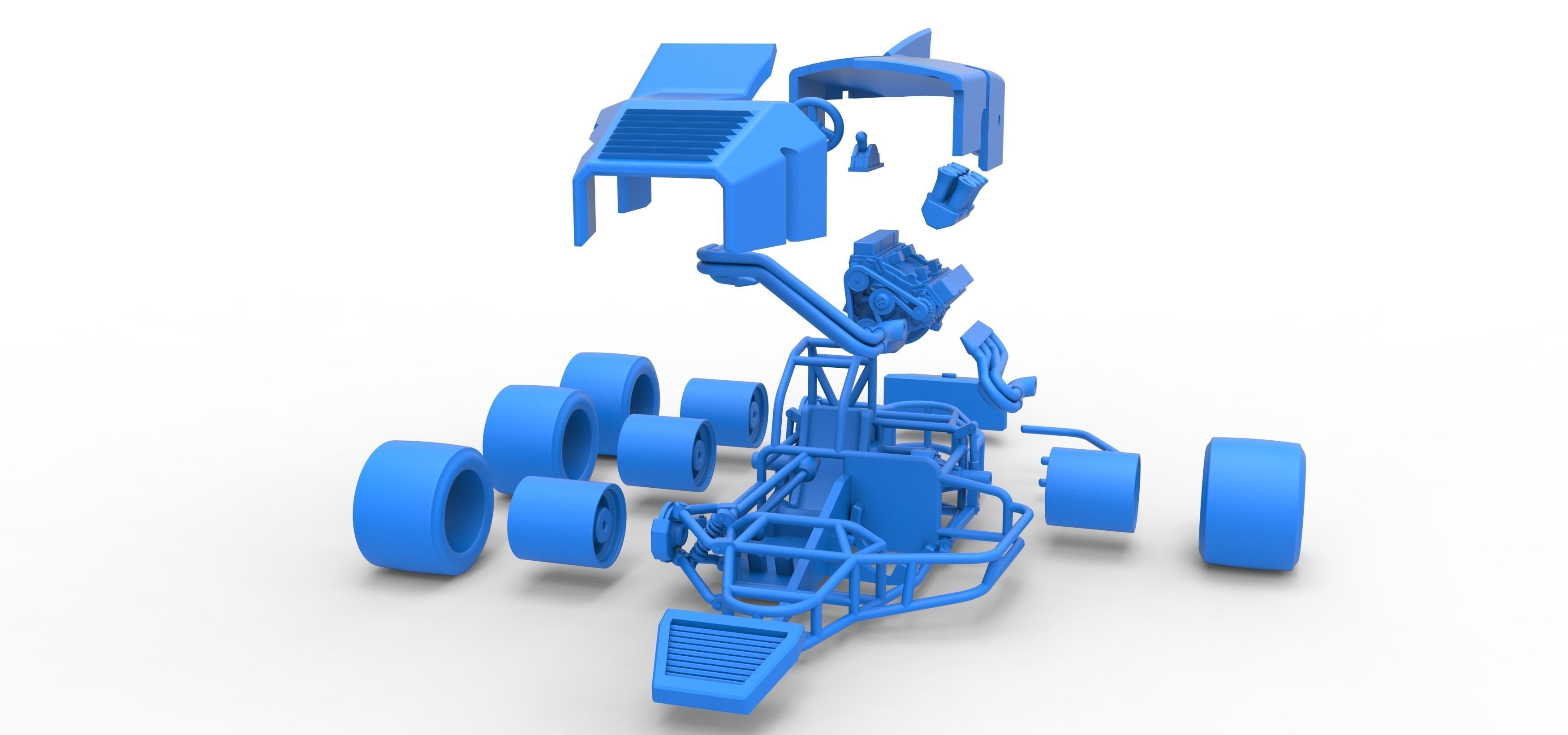 Supermodified 3-to-1 race car Scale 1 to 25 3D print model_52