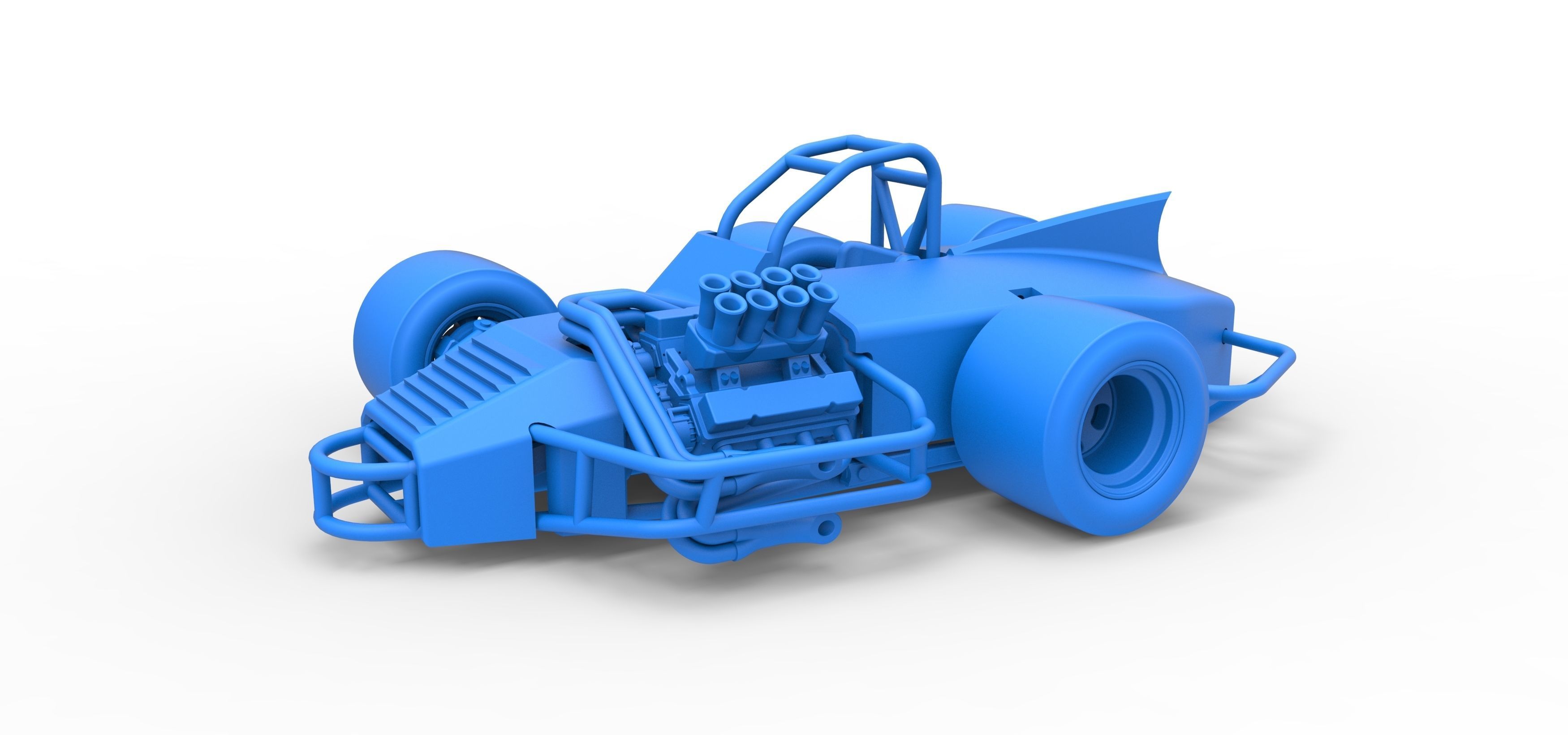 Supermodified 3-to-1 race car Scale 1 to 25 3D print model_24
