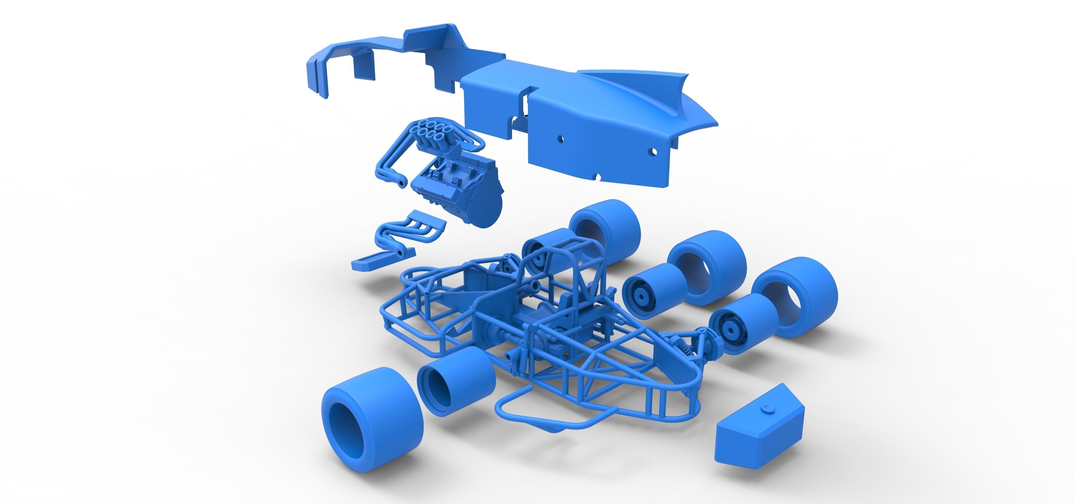 Supermodified 3-to-1 race car Scale 1 to 25 3D print model_55