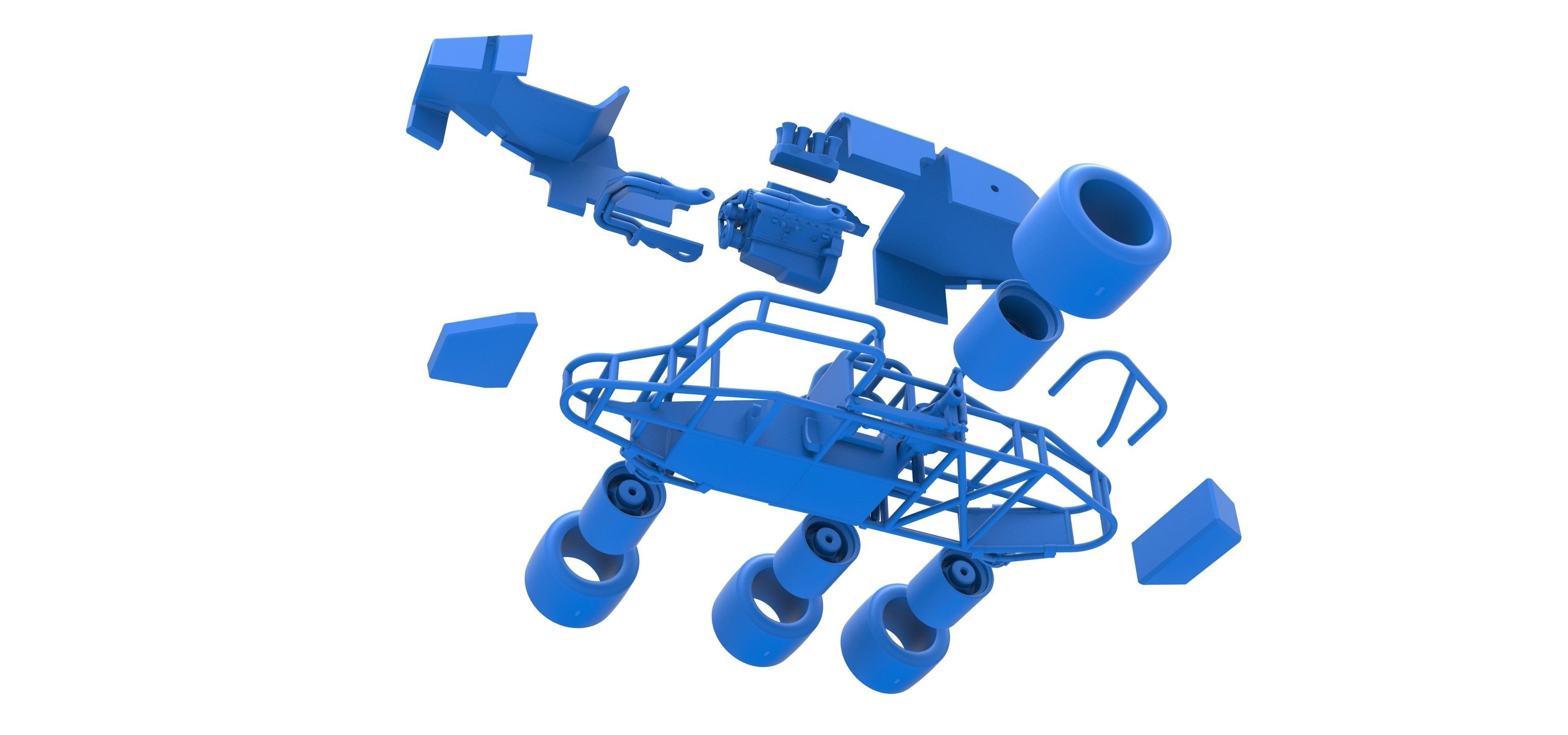 Supermodified 3-to-1 race car Scale 1 to 25 3D print model_51