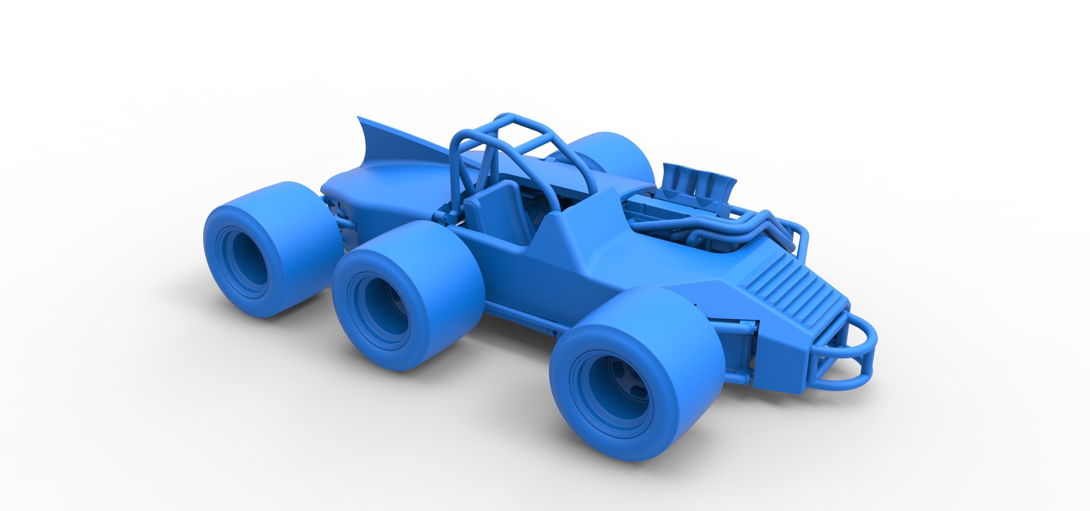Supermodified 3-to-1 race car Scale 1 to 25 3D print model_46