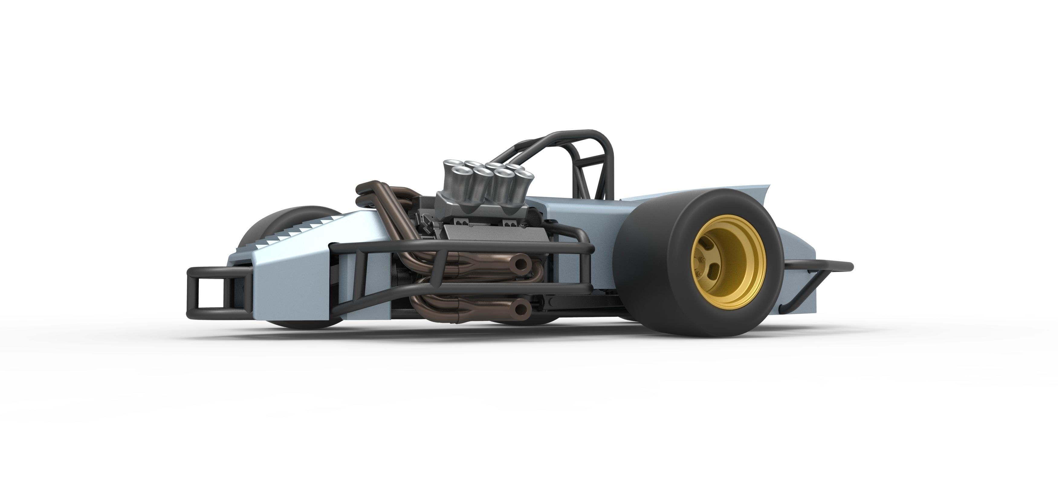 Supermodified 3-to-1 race car Scale 1 to 25 3D print model_3