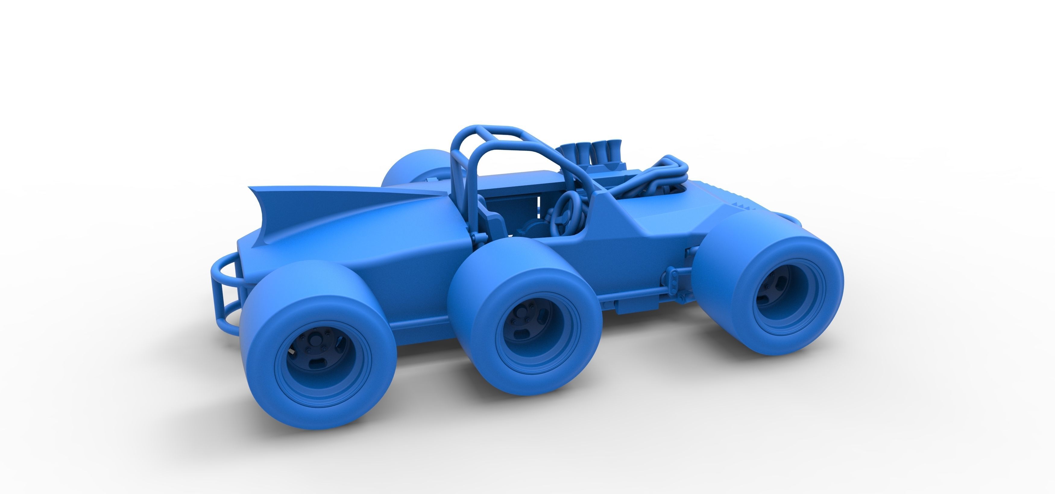 Supermodified 3-to-1 race car Scale 1 to 25 3D print model_43