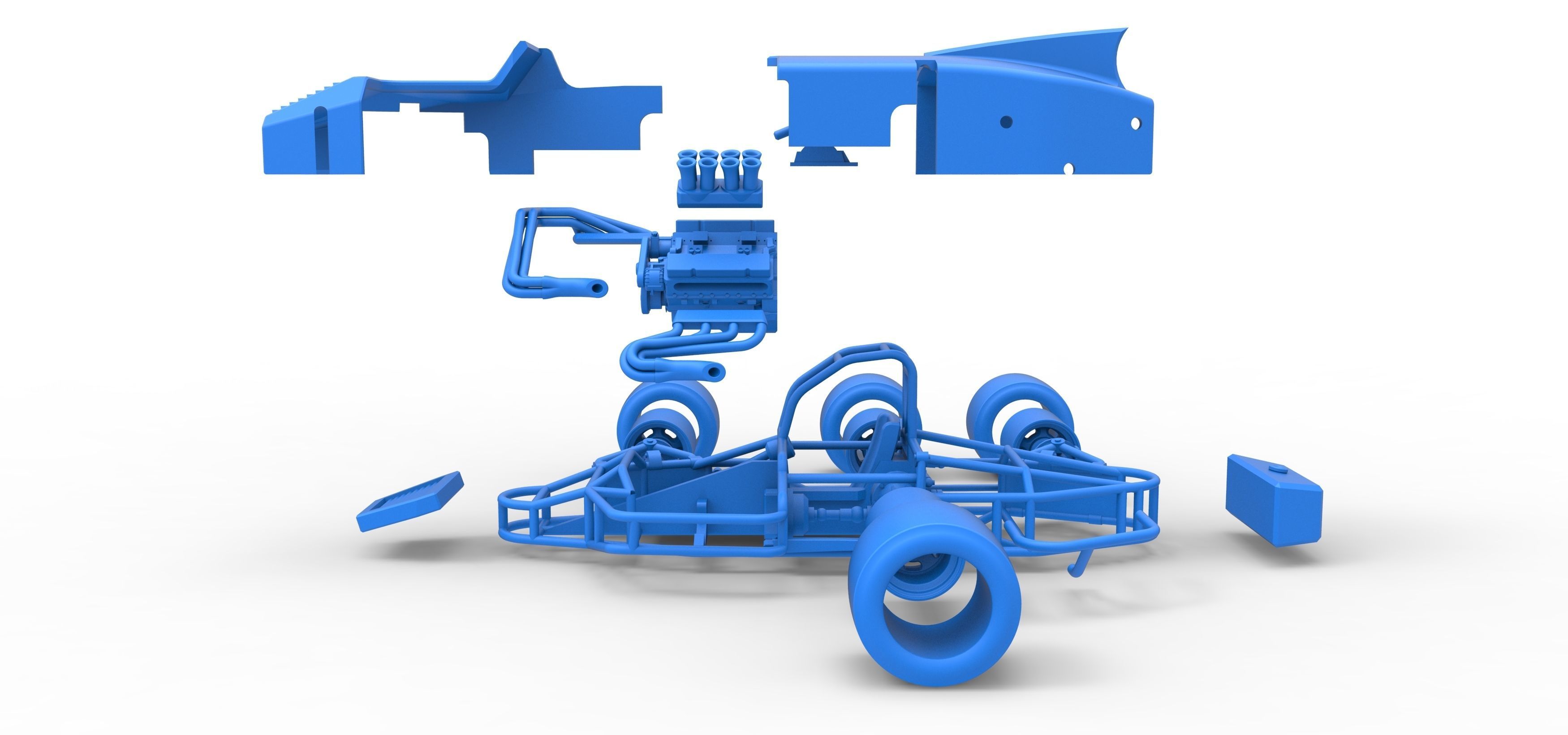 Supermodified 3-to-1 race car Scale 1 to 25 3D print model_53