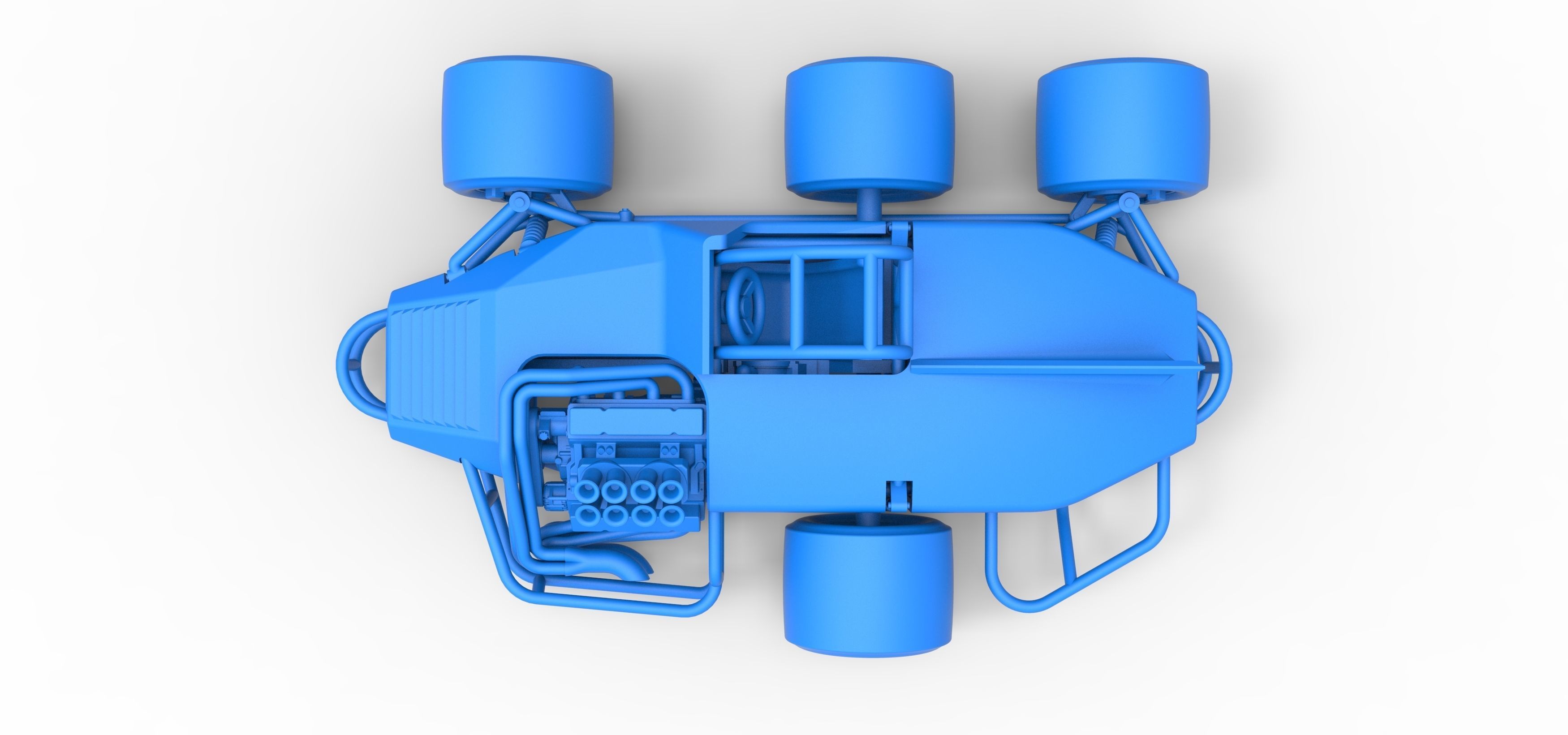 Supermodified 3-to-1 race car Scale 1 to 25 3D print model_34