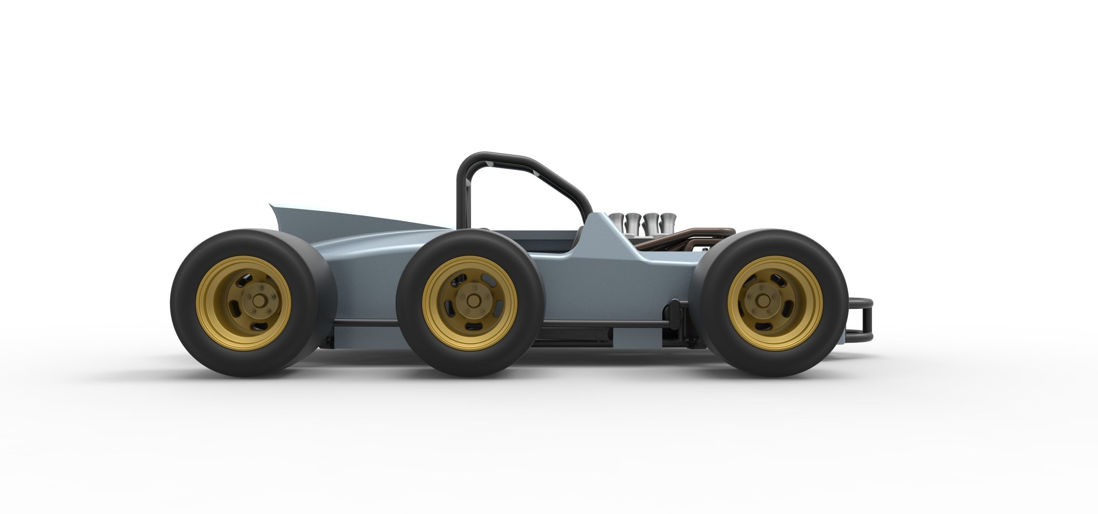 Supermodified 3-to-1 race car Scale 1 to 25 3D print model_19