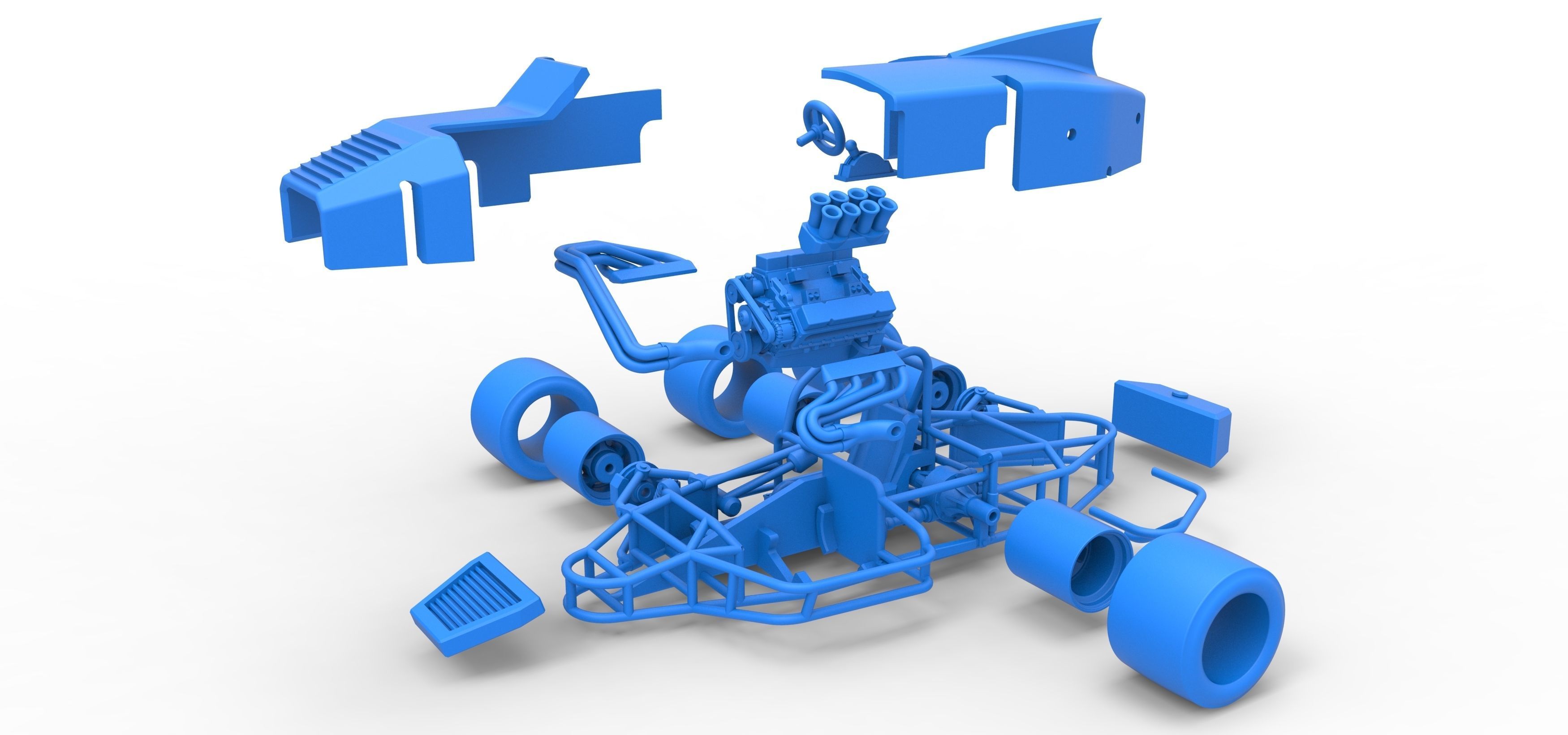Supermodified 3-to-1 race car Scale 1 to 25 3D print model_49