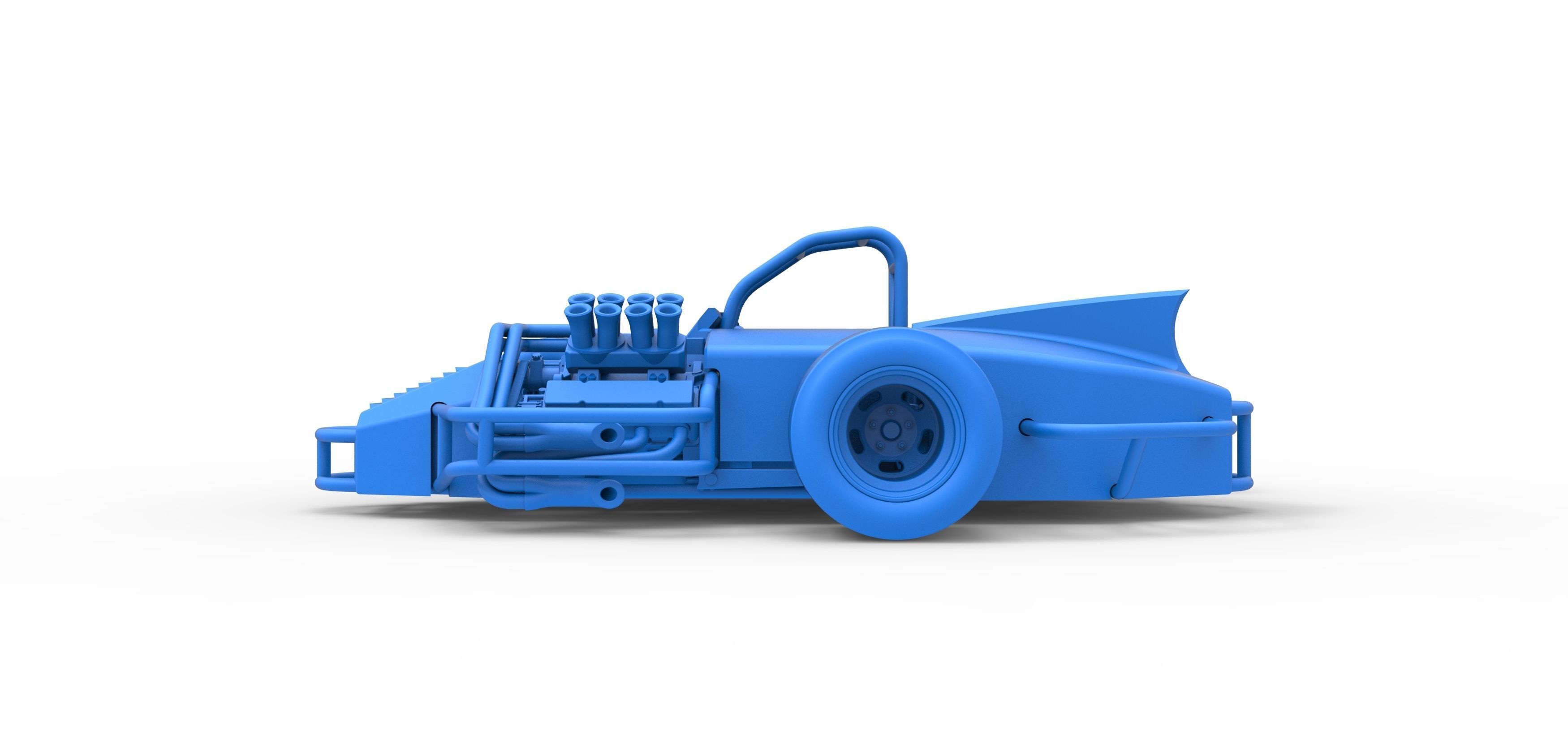 Supermodified 3-to-1 race car Scale 1 to 25 3D print model_32