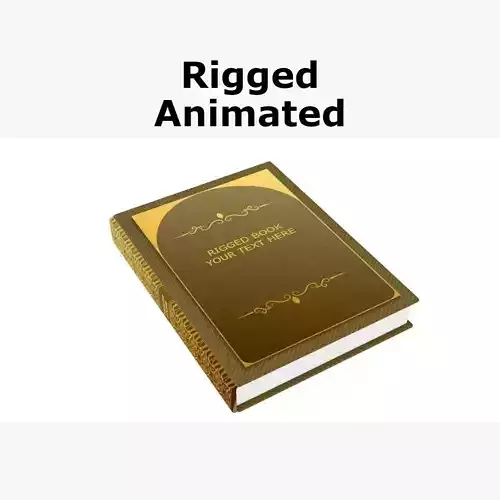 Brown Cover Rigged Book Low-poly 3D model