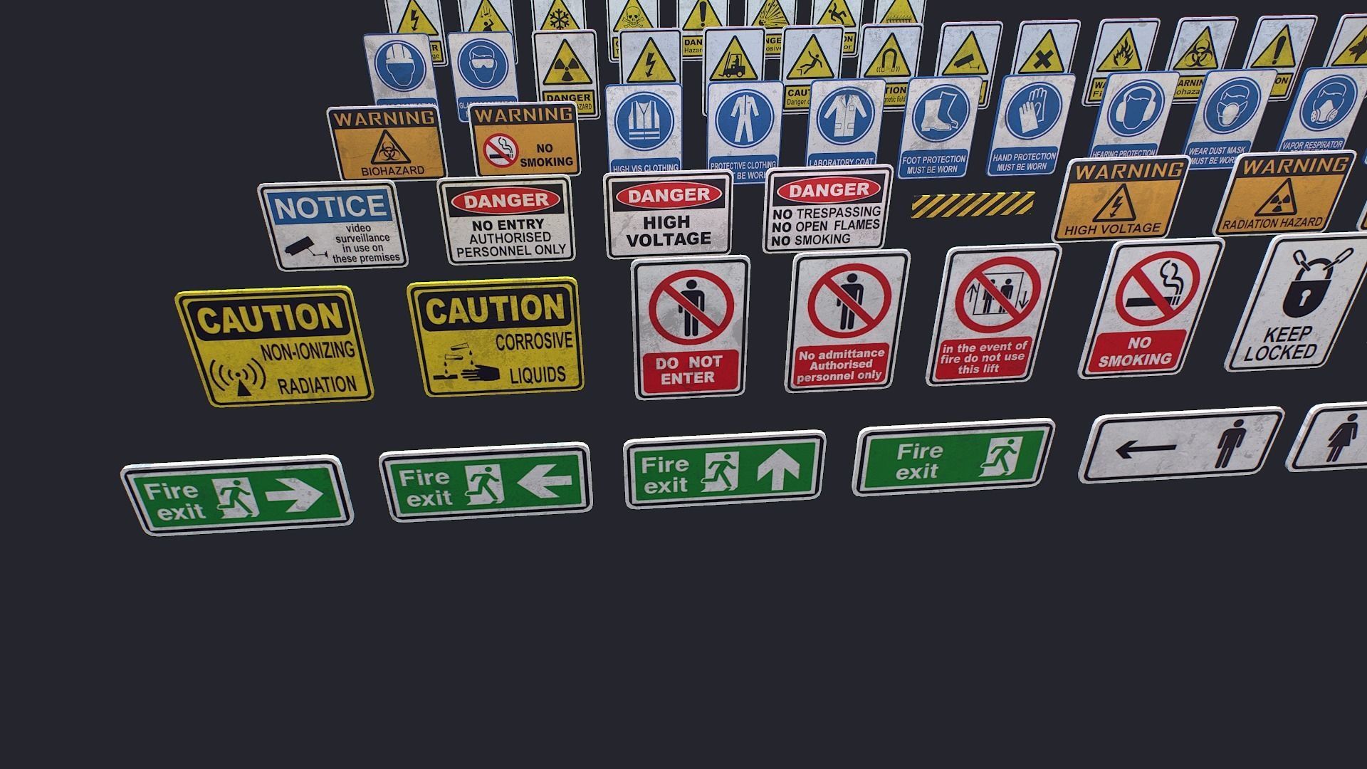 Signs Low-poly 3D model_2