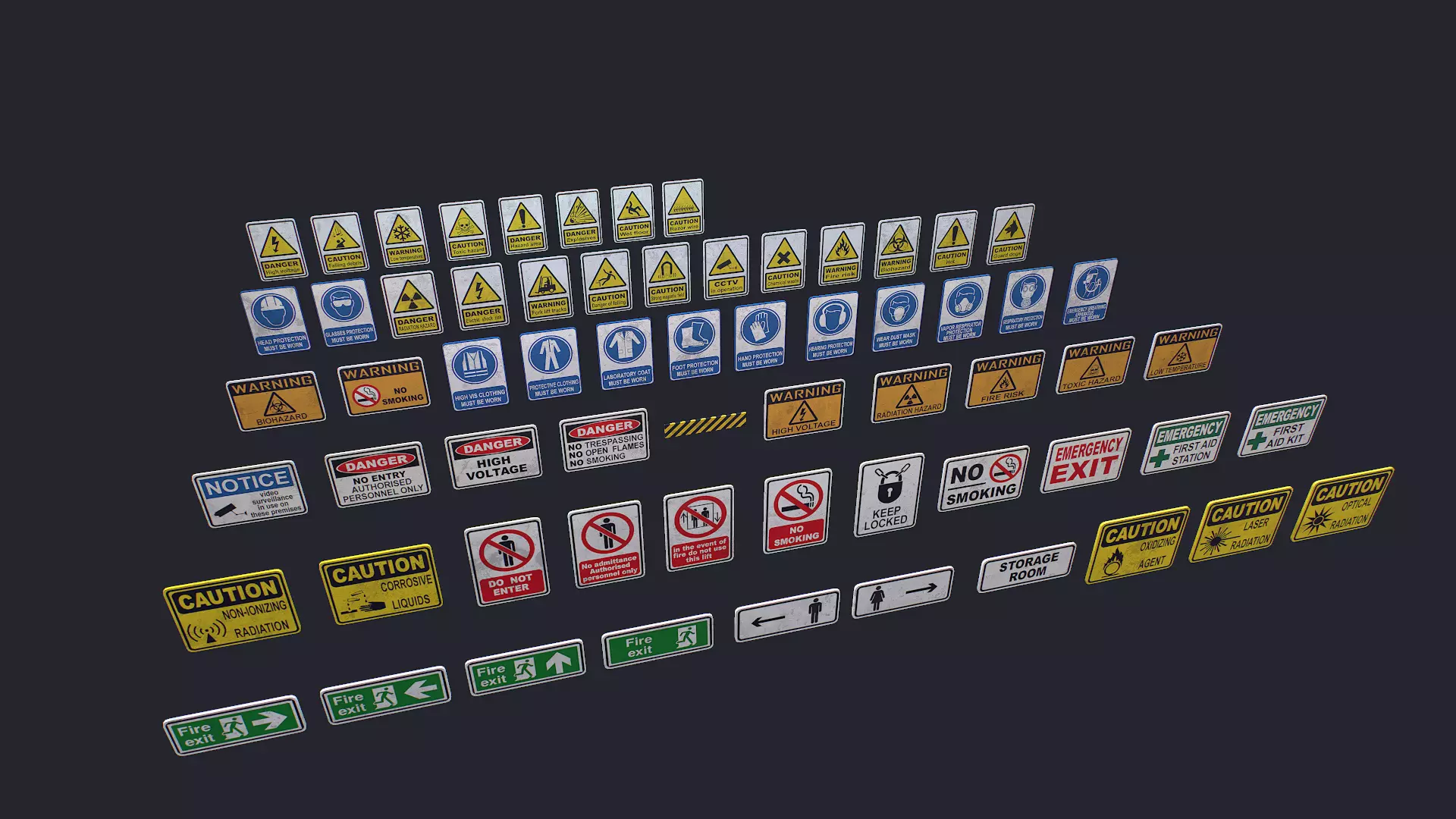 Signs Low-poly 3D model_0