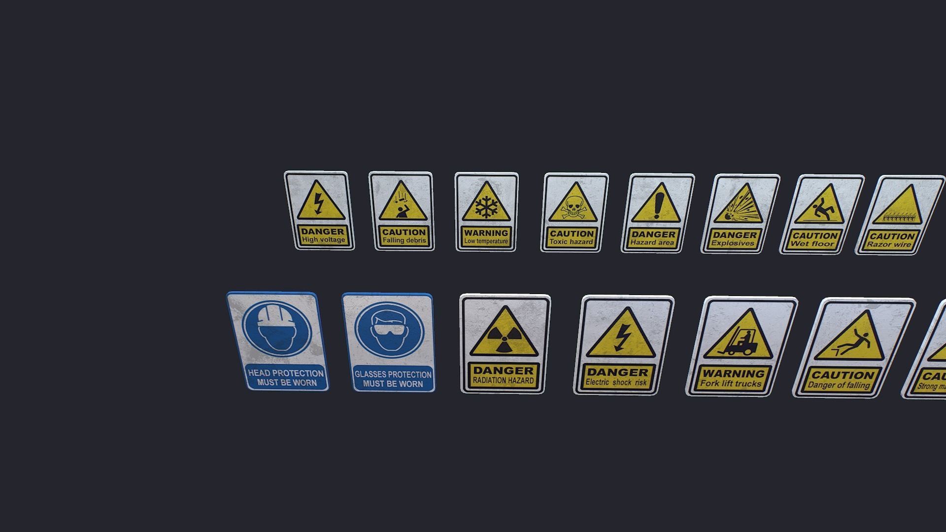 Signs Low-poly 3D model_8