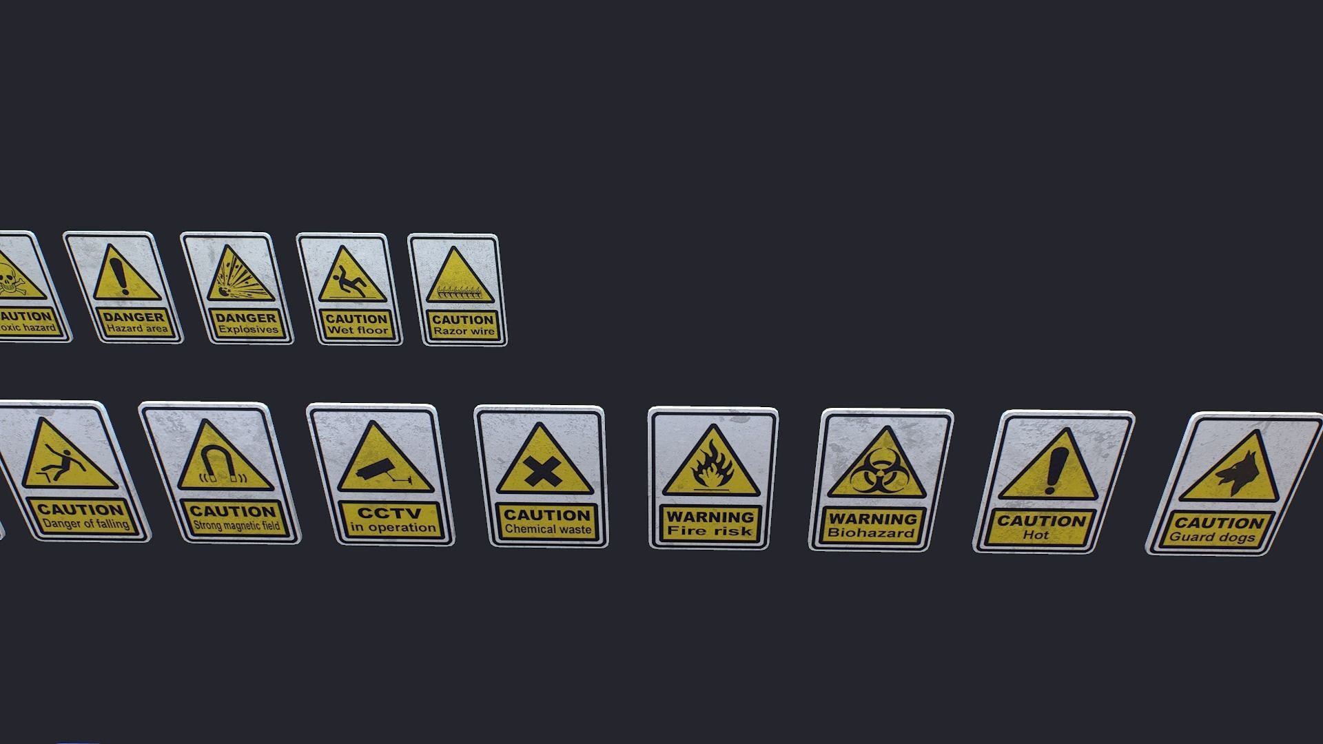 Signs Low-poly 3D model_9