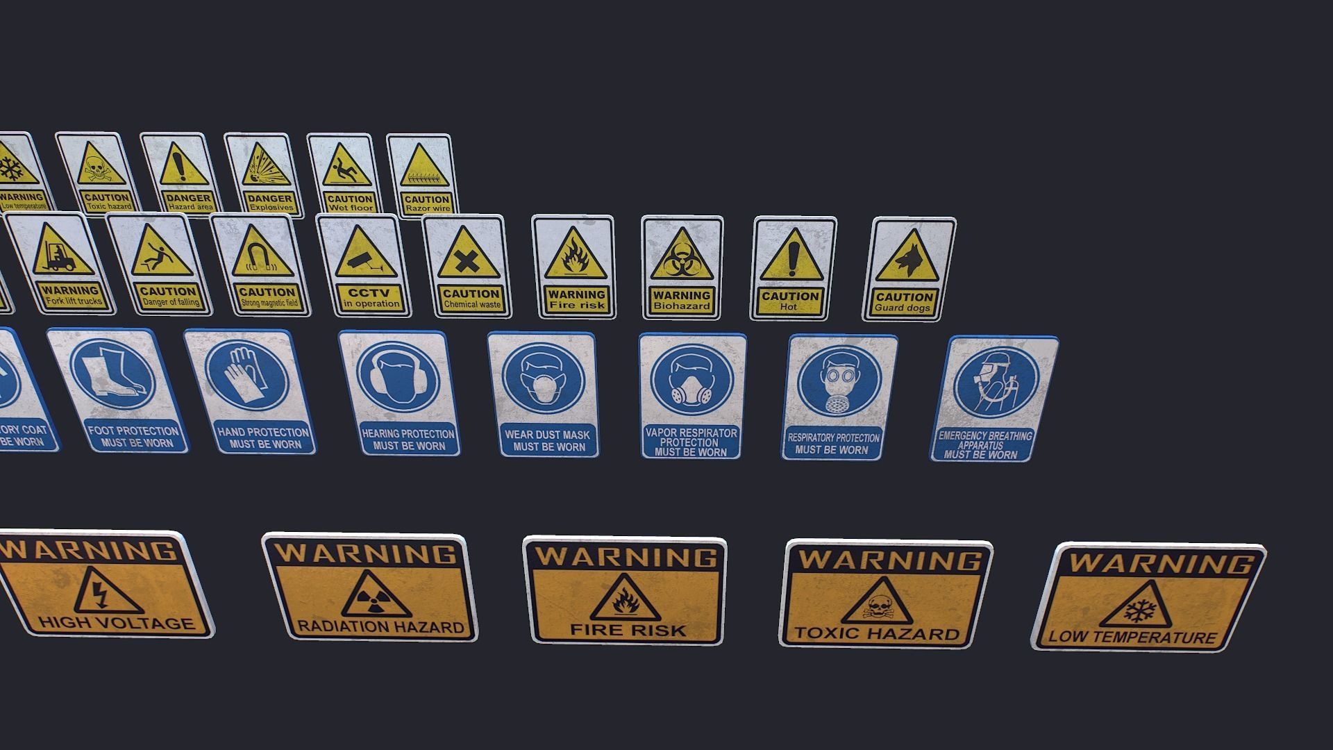 Signs Low-poly 3D model_7