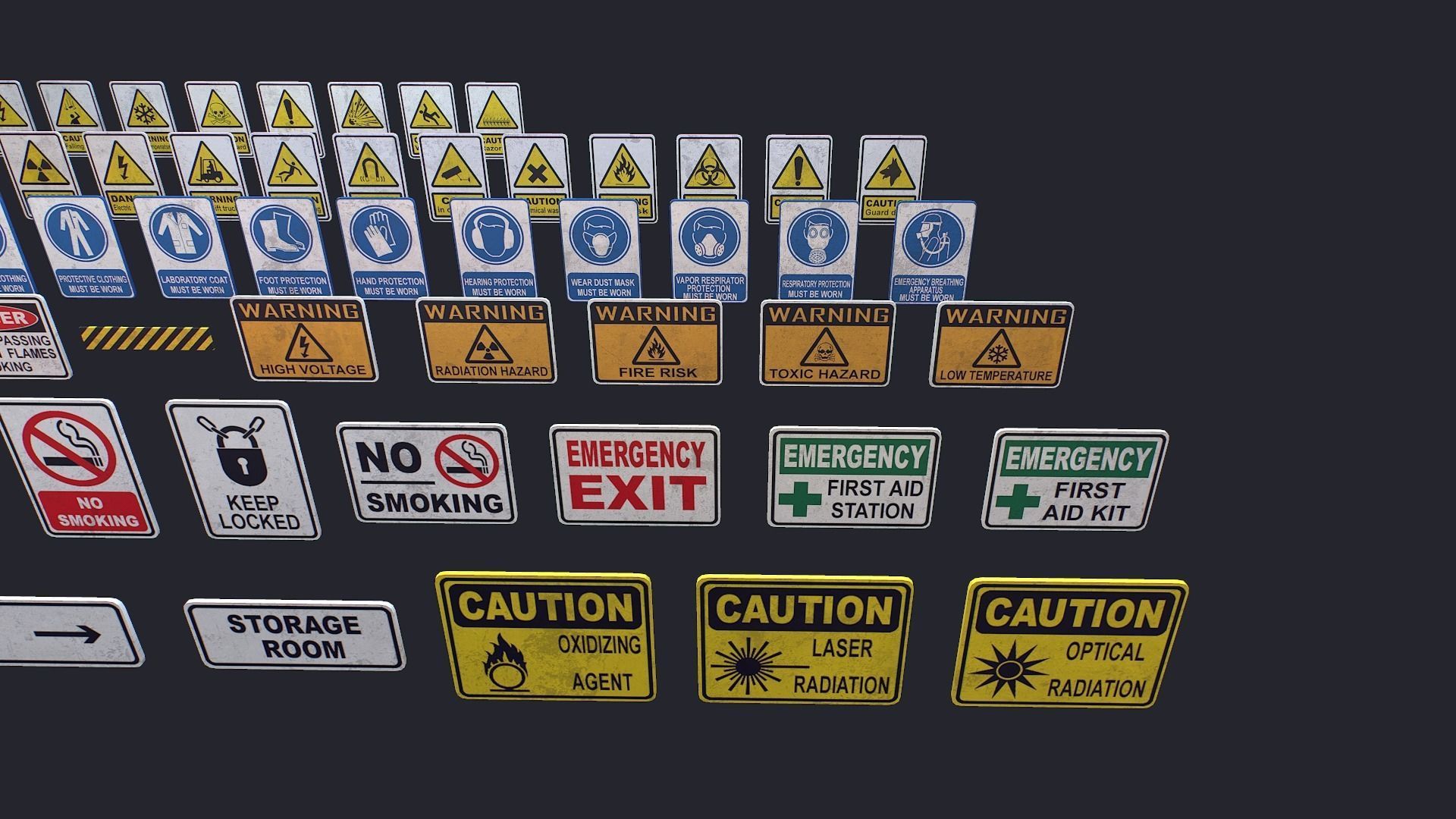 Signs Low-poly 3D model_4