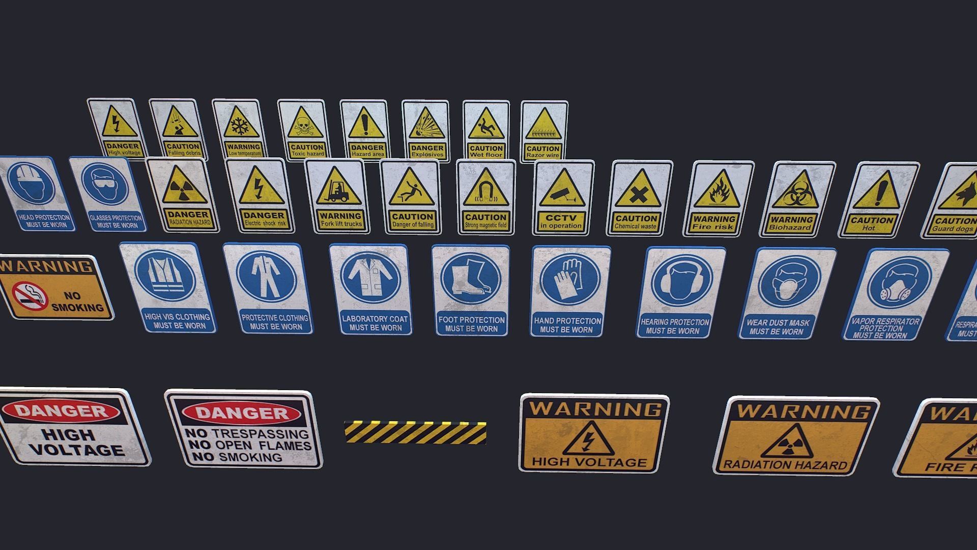 Signs Low-poly 3D model_6