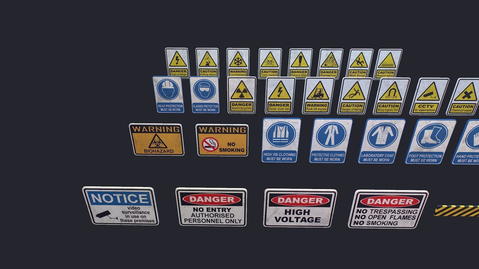 Signs Low-poly 3D model_5