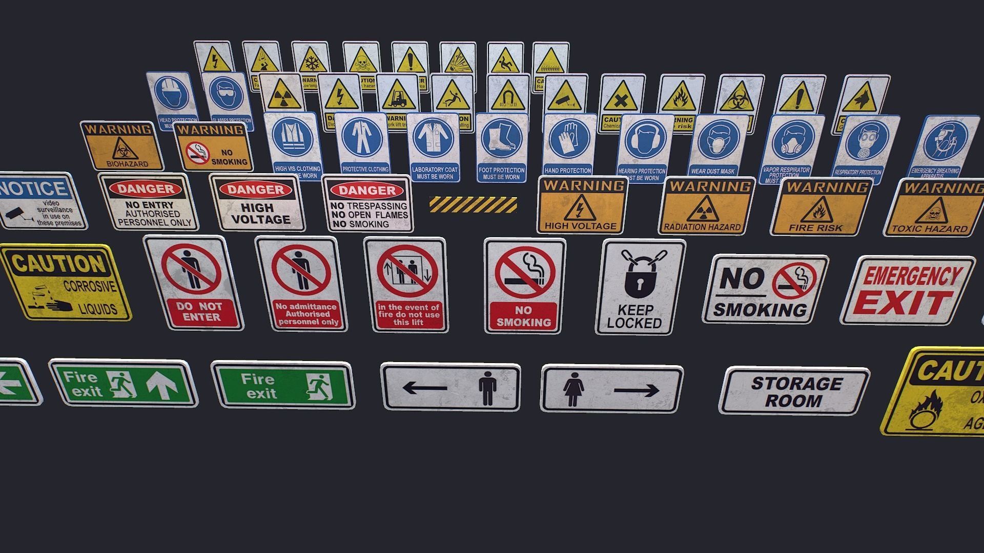 Signs Low-poly 3D model_3