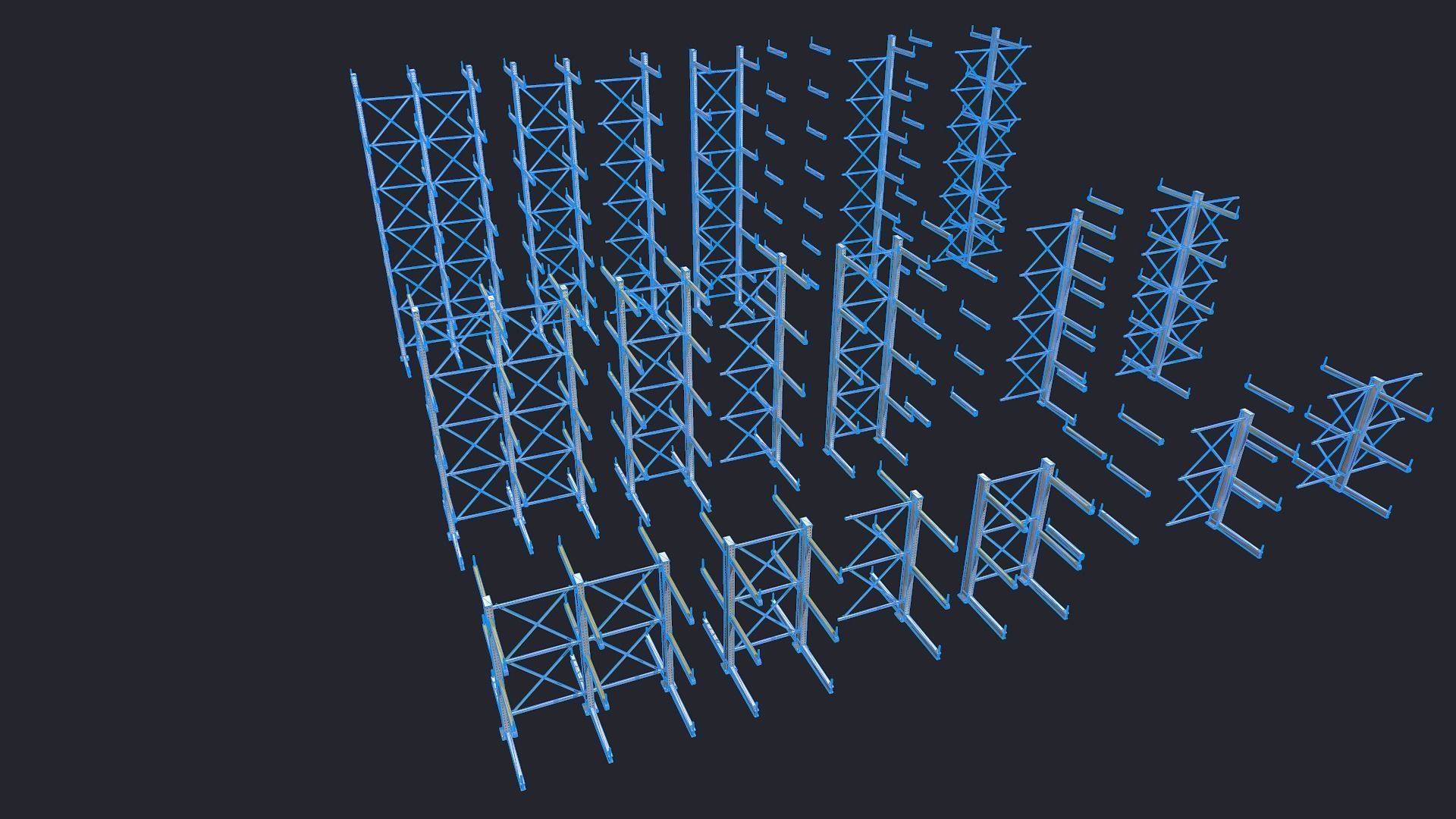 Warehouse Heavy Racks Shelves Low-poly 3D model_11