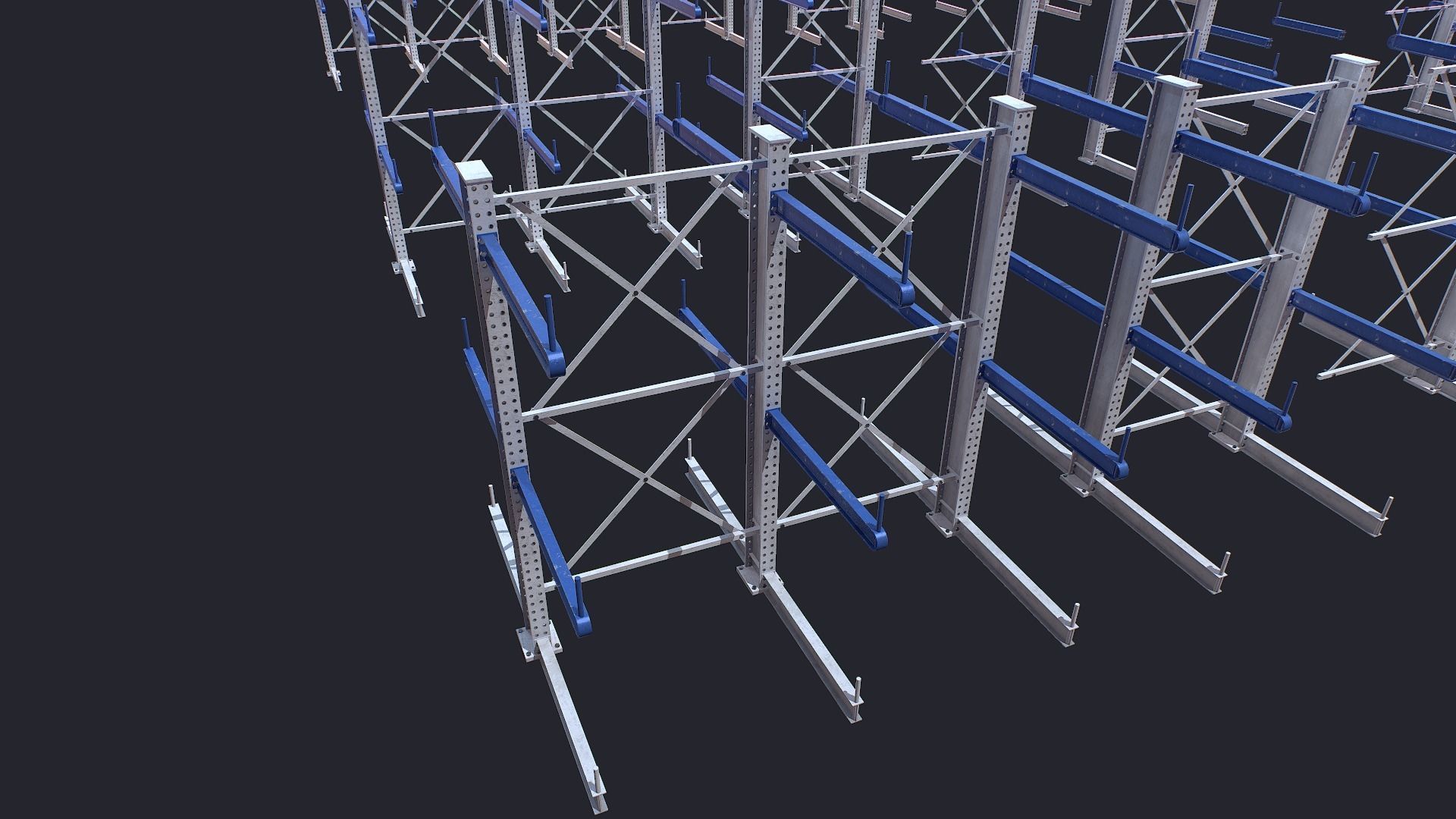Warehouse Heavy Racks Shelves Low-poly 3D model_8