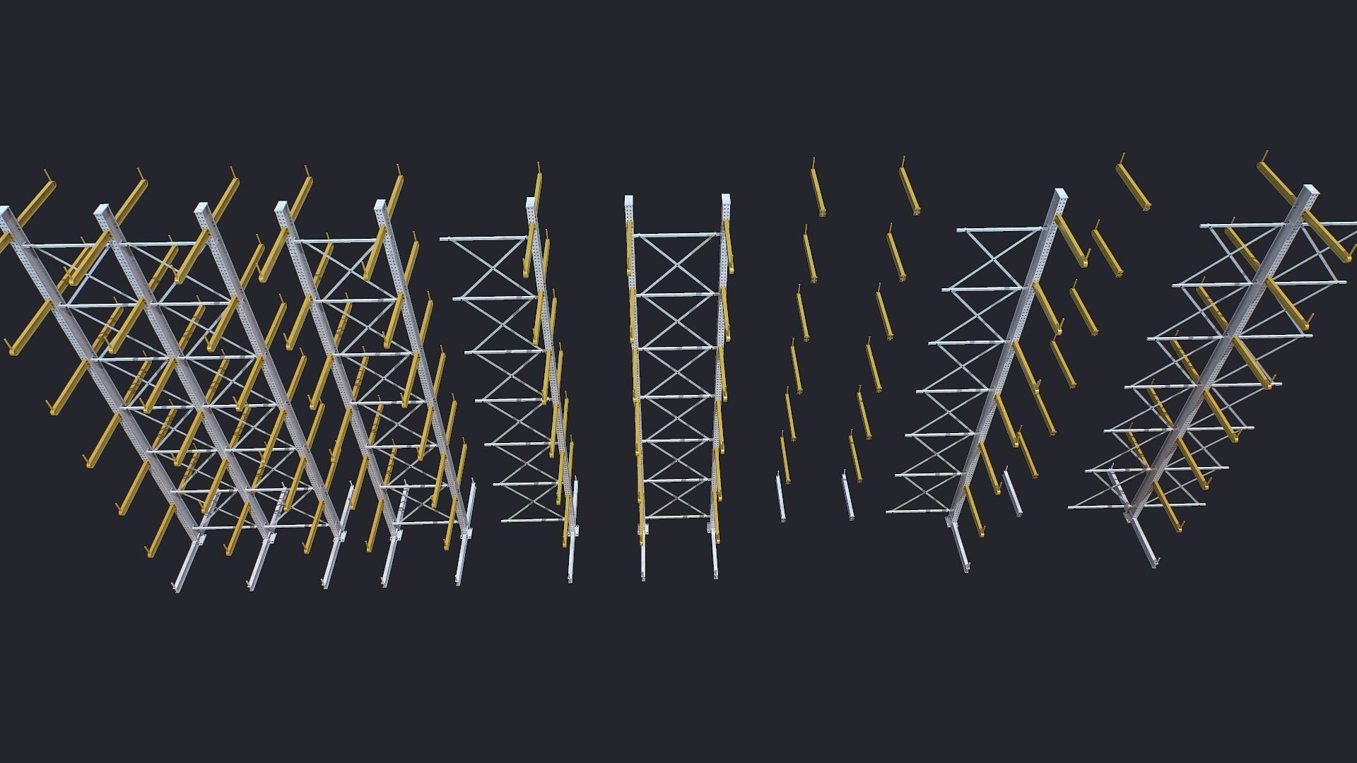 Warehouse Heavy Racks Shelves Low-poly 3D model_7