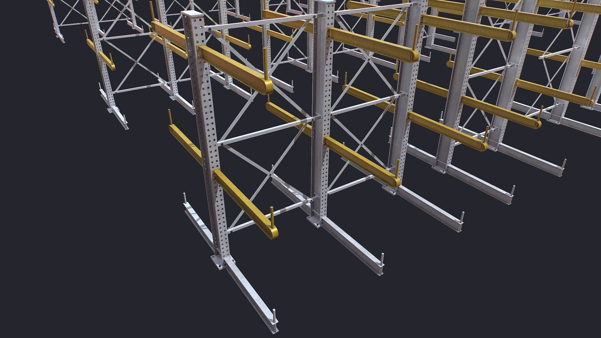 Warehouse Heavy Racks Shelves Low-poly 3D model_2