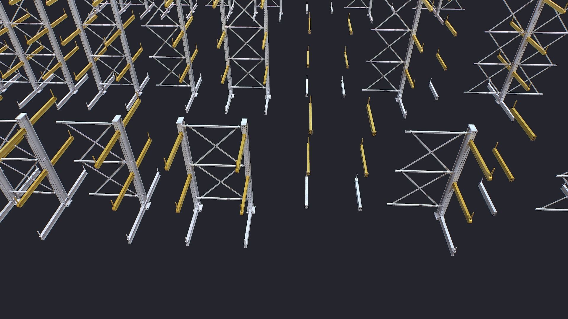 Warehouse Heavy Racks Shelves Low-poly 3D model_4