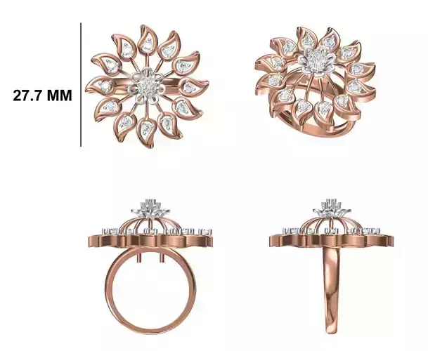 Wedding Engagement Women Ring STL FBX JCD Details