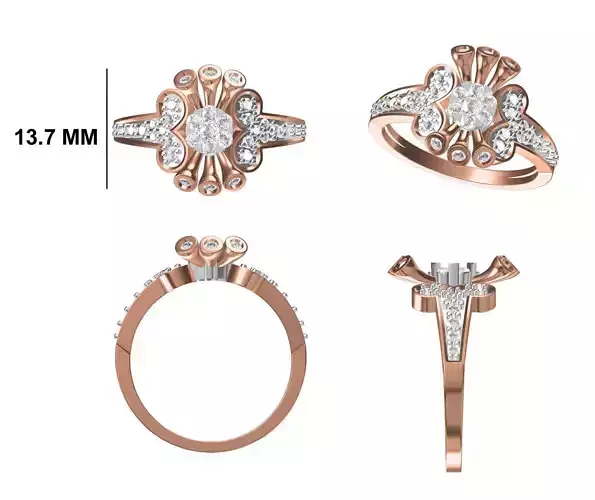 Wedding Engagement Women Ring STL FBX JCD Details