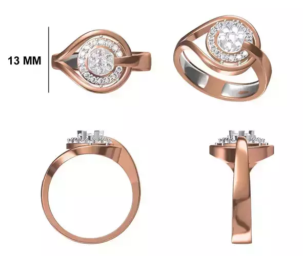 Wedding Engagement Women Ring STL FBX JCD Details