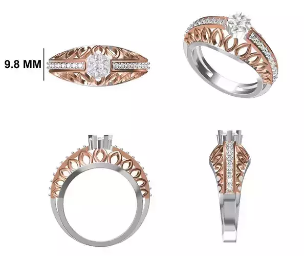 Wedding Engagement Women Ring STL FBX JCD Details