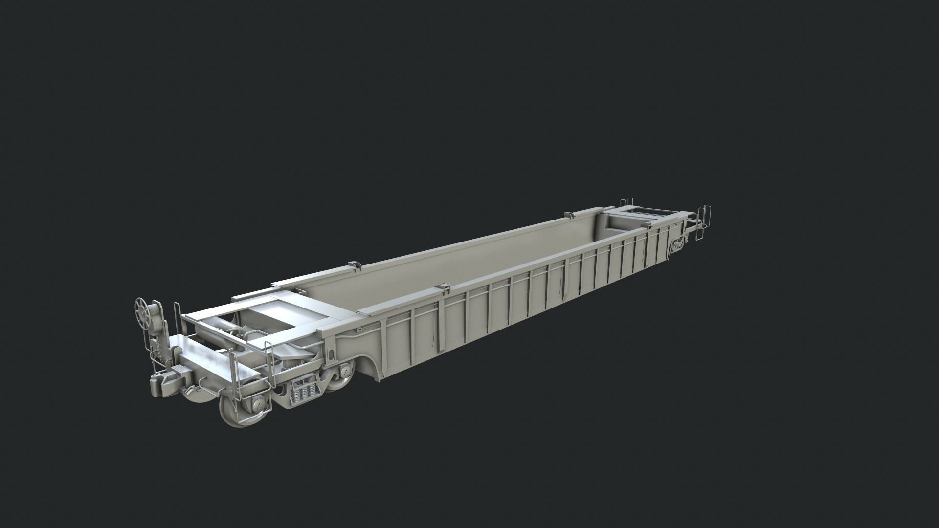 Flat Car 3D model_3