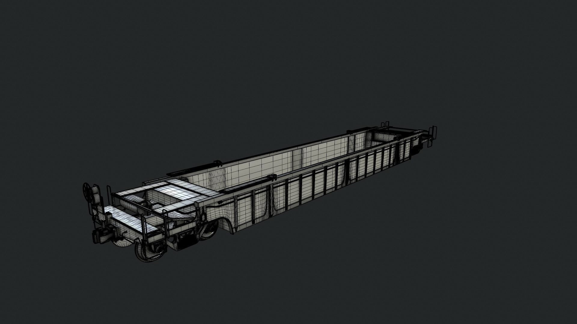 Flat Car 3D model_16