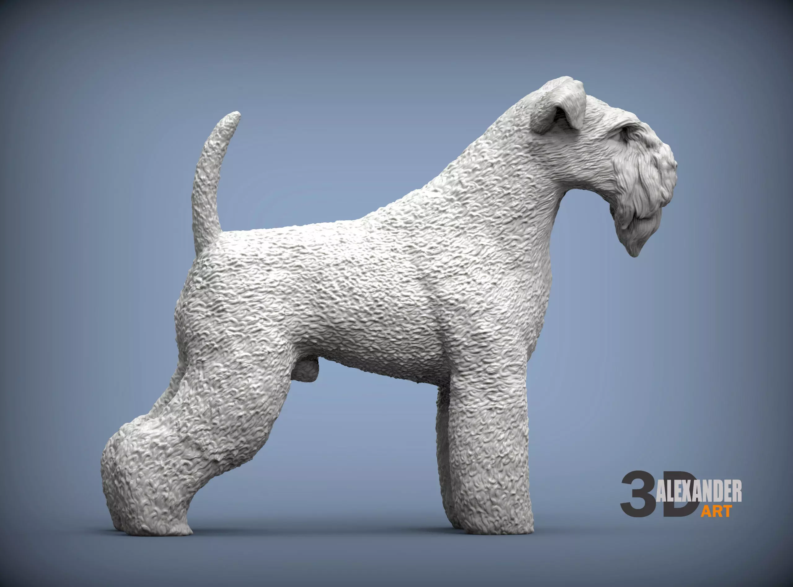 kerry blue terrier 3D print model_0