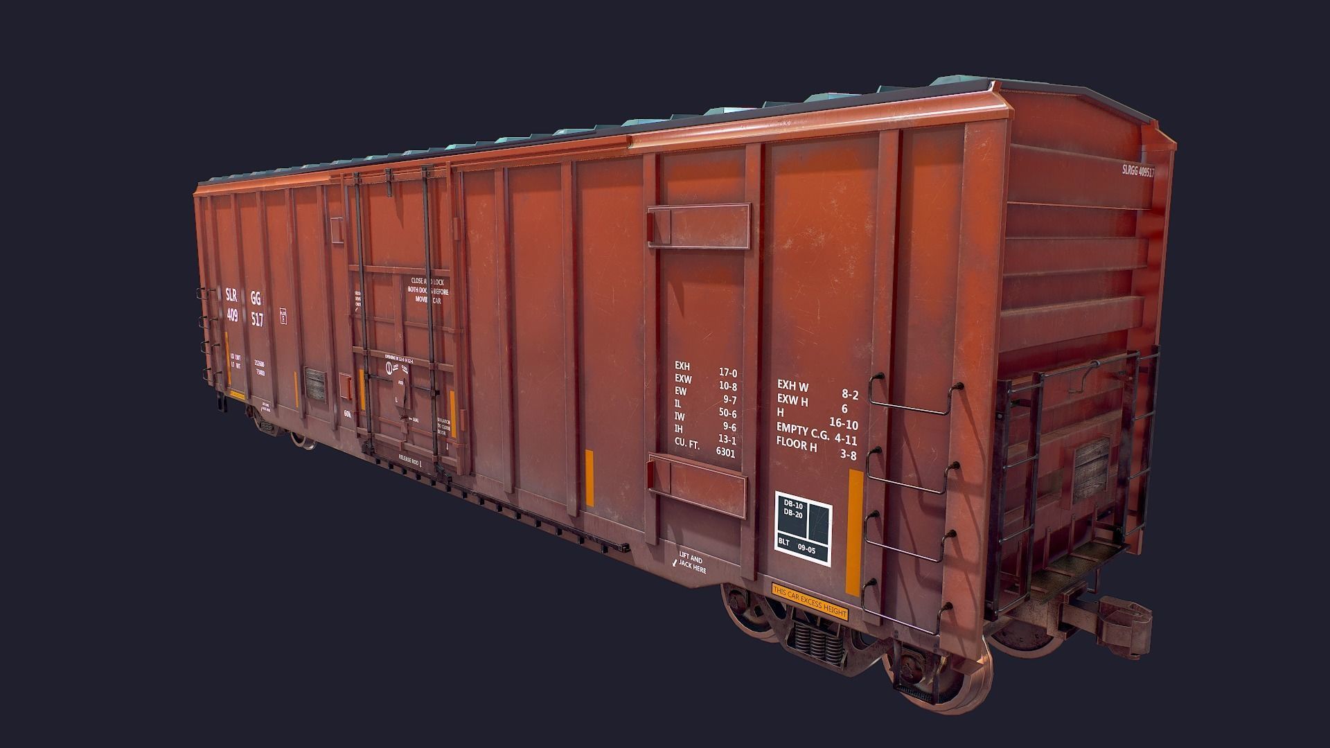 Box Car Low-poly 3D model_3